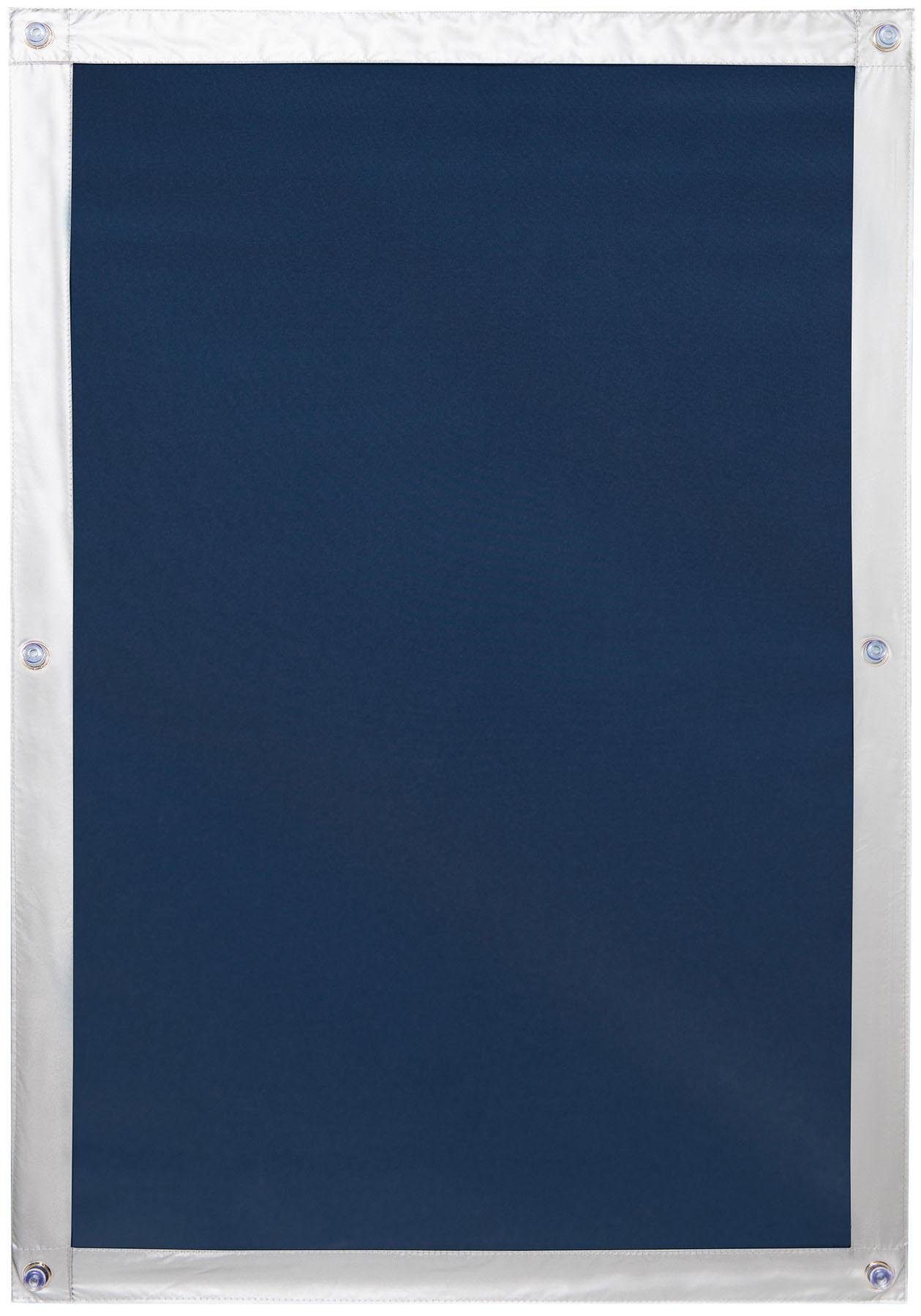 LICHTBLICK Dakraamrolgordijn Haftfix hittebescherming verduistering (1 stuk) rolgordijnen maat H/B: 119/59 cm blauw
