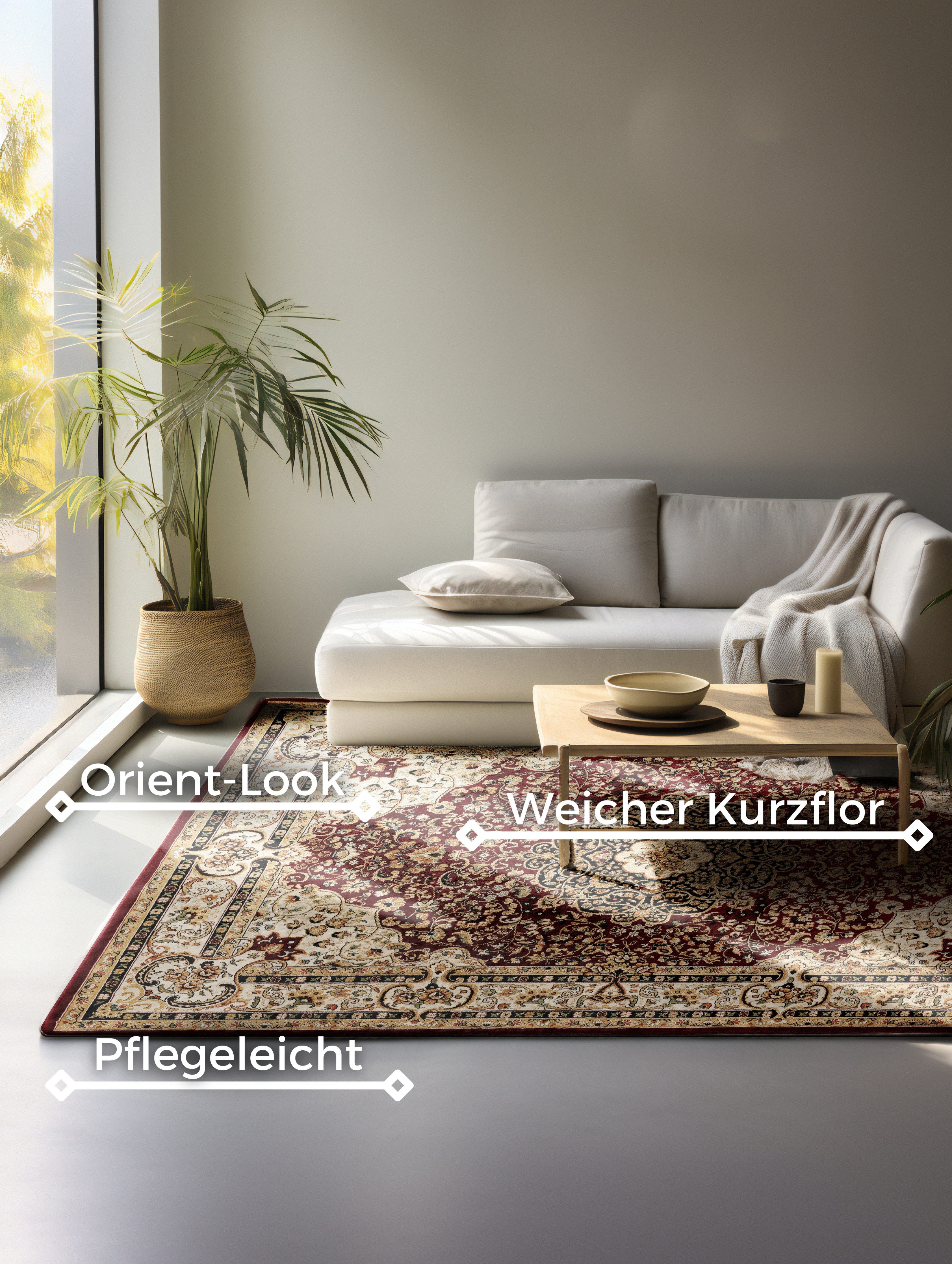 NOURISTAN Vloerkleed Ghorian Orient look, slijtvast, onderhoudsvriendelijk, robuust
