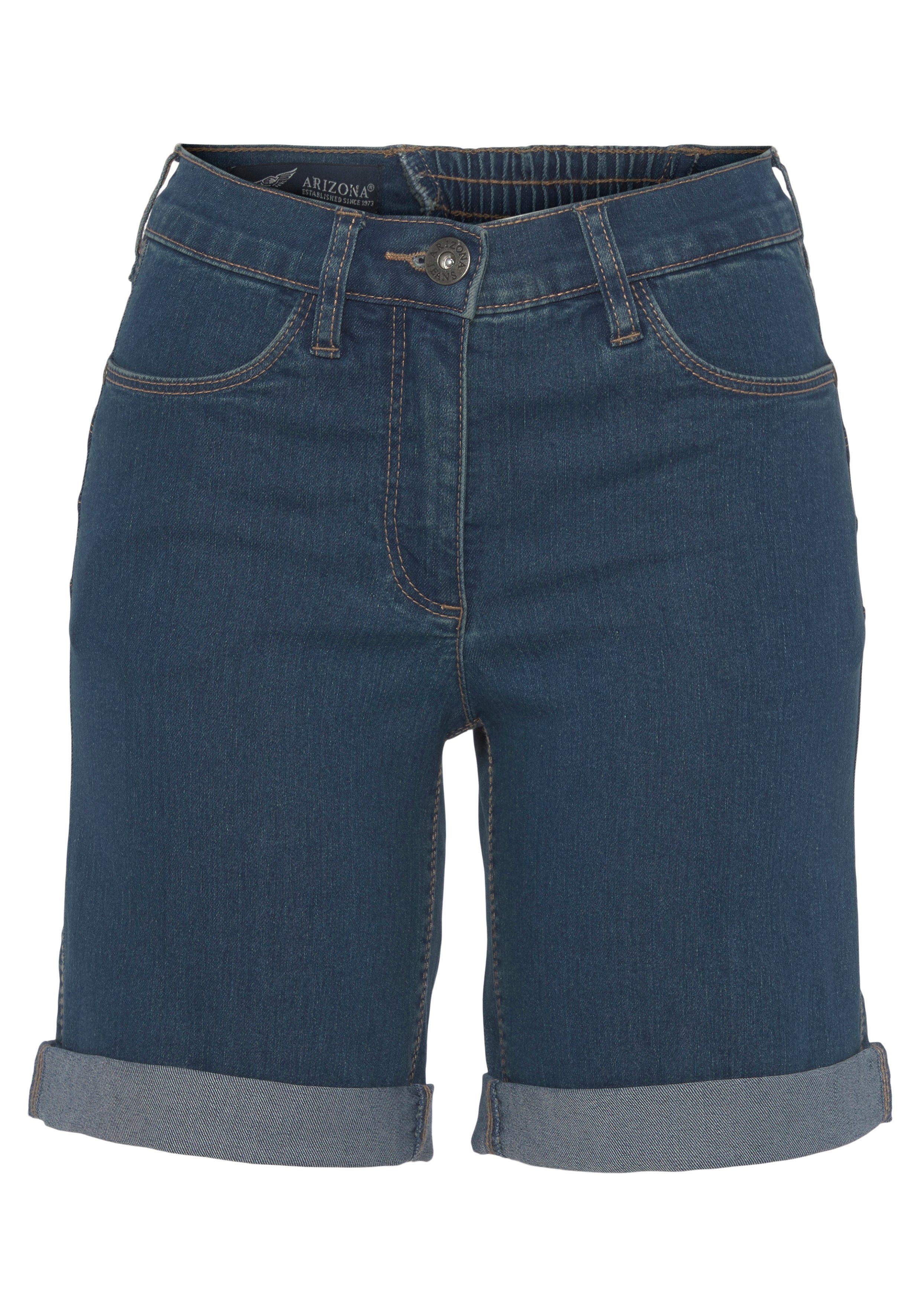 Arizona Jeansbermuda wijde pasvorm, korte pasvorm, hoge taille