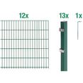 gah alberts dubbelstaafmat hekwerk 160 cm hoog, 12 matten voor 24 m, 13 palen (set) groen