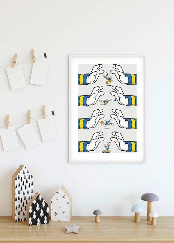 Komar Wanddecoratie Donald Duck Hands Wanddecoratie voor de kinderkamer - zonder lijst (1 stuk)