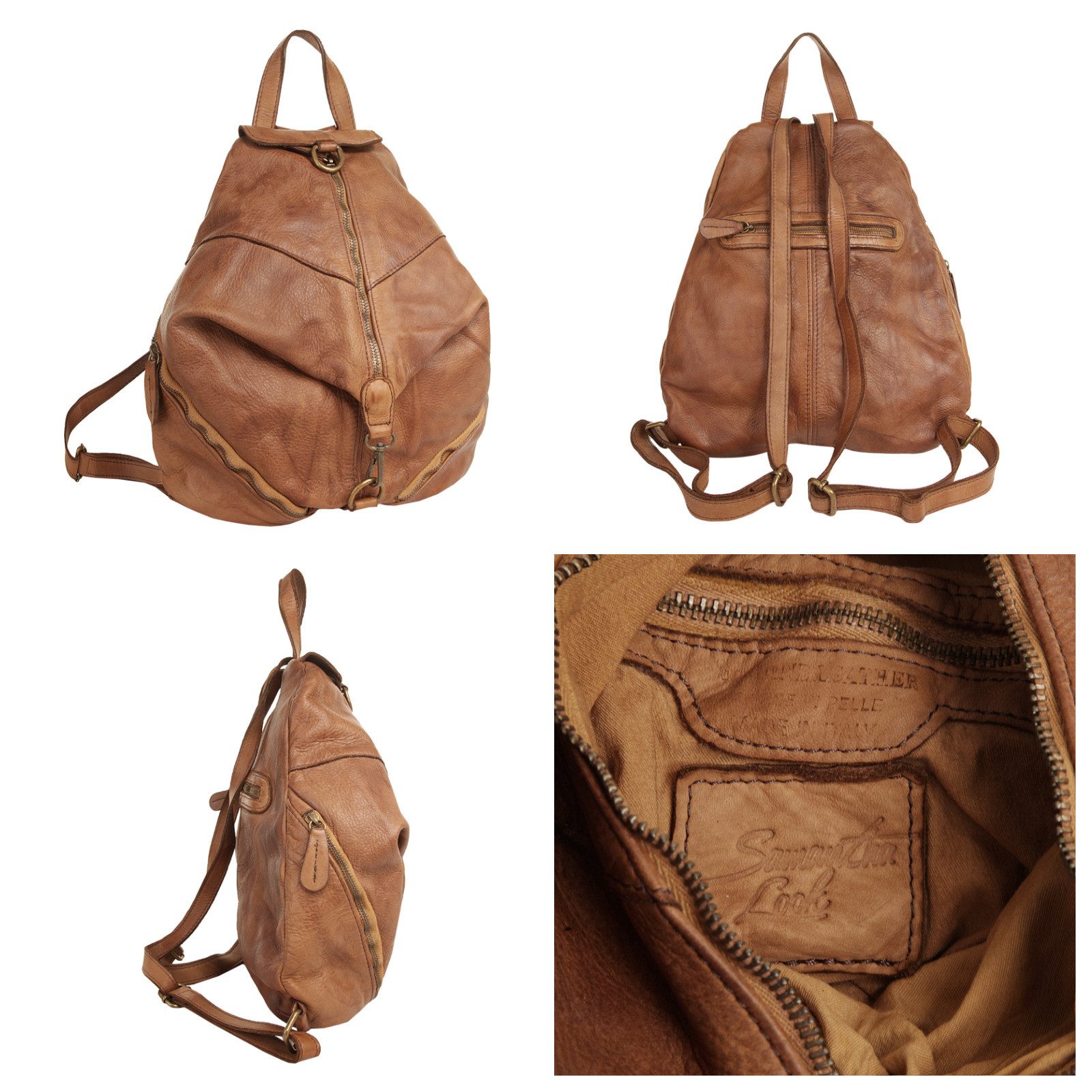 Samantha Look Rugzak echt leer, made in italy