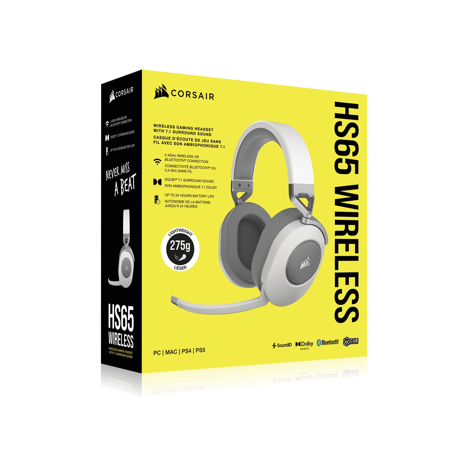 Corsair Gaming-headset HS65 Wireless - Wit