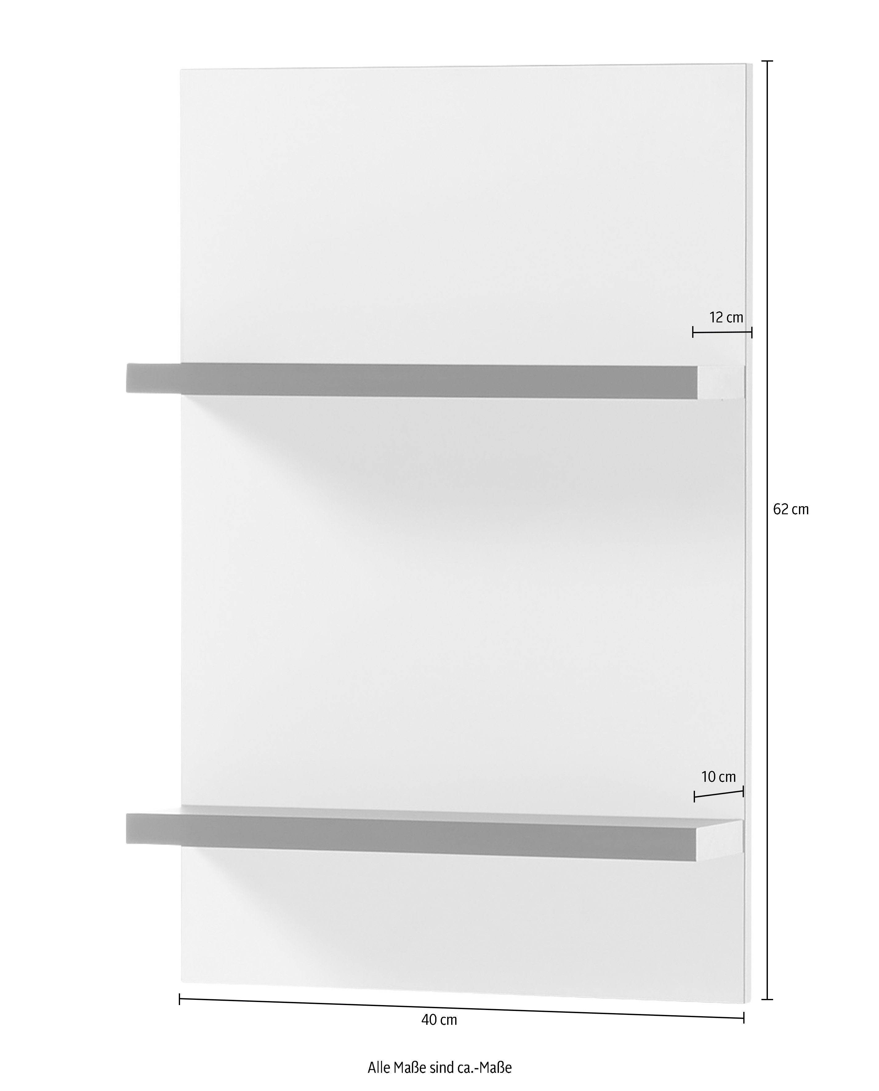 INOSIGN Wandplank Cantara, Badregal in Hochglanz Weiß, Wandboard im modernen Design