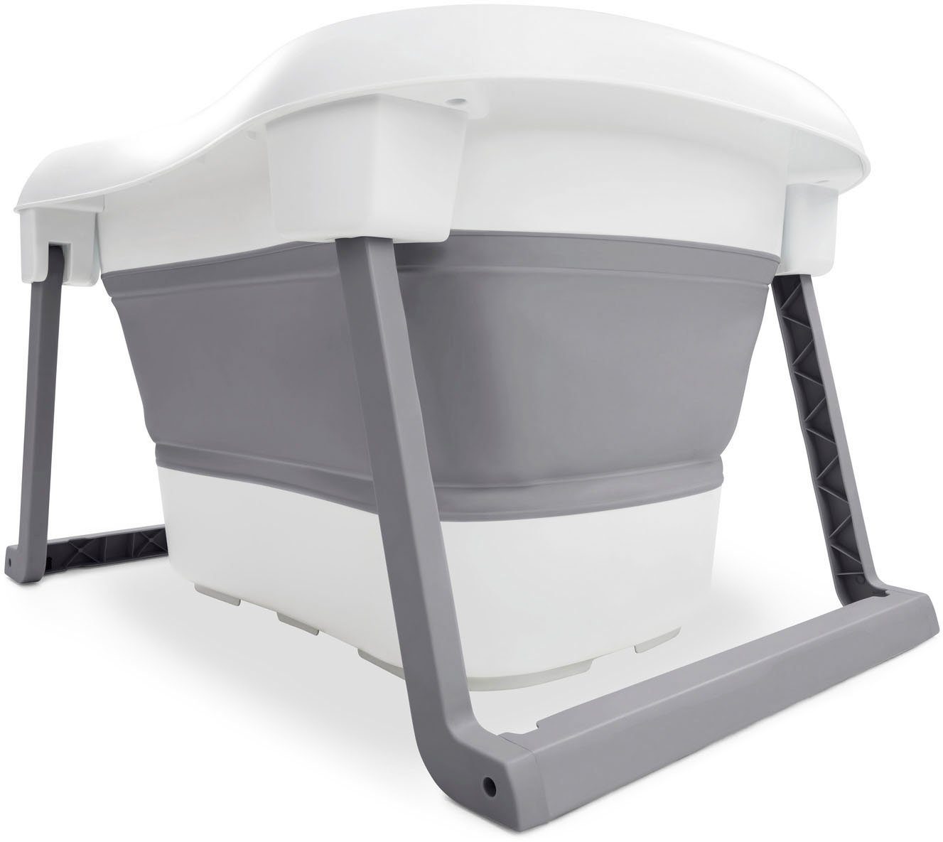 Hauck Babybadje Wash N Fold L, White/Stone Vouwbad met watertemperatuurmeting aan de afvoerstop