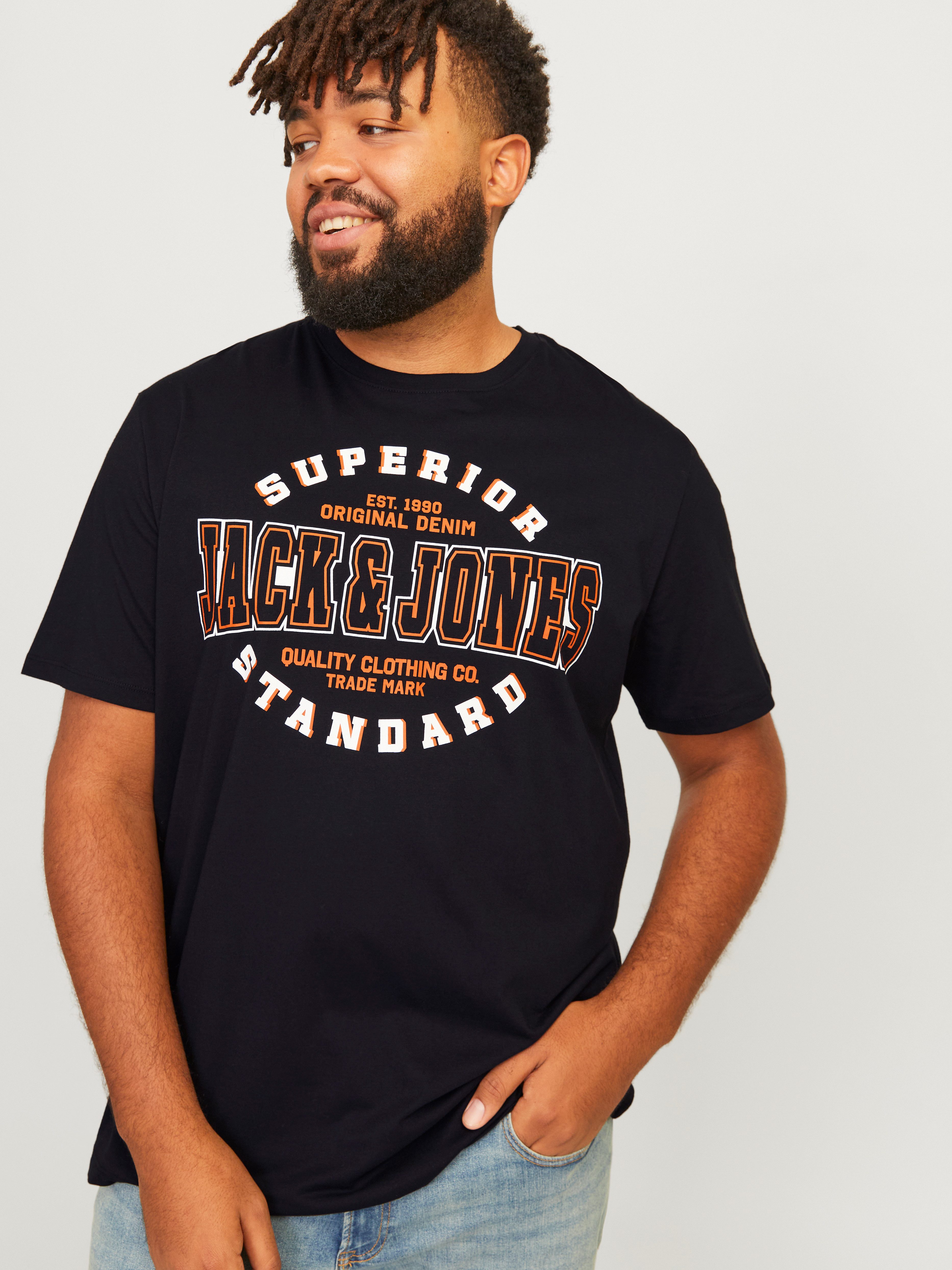 Jack & Jones PlusSize T-shirt JJELOGO TEE SS O-NECK 2 COL AW24 S PLS