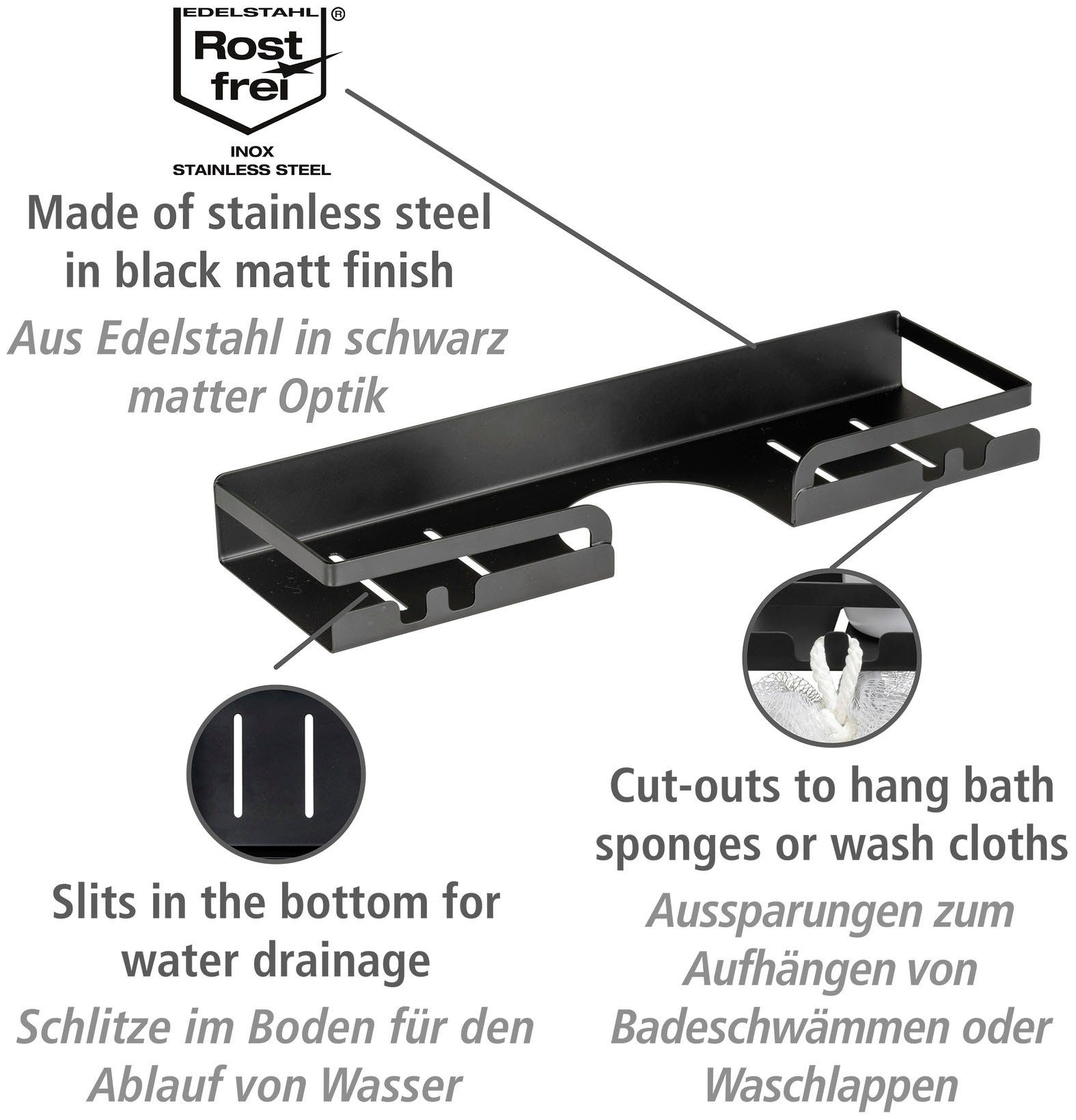 WENKO Doucherekje Turbo-Loc® douchstangencaddy Altarella S