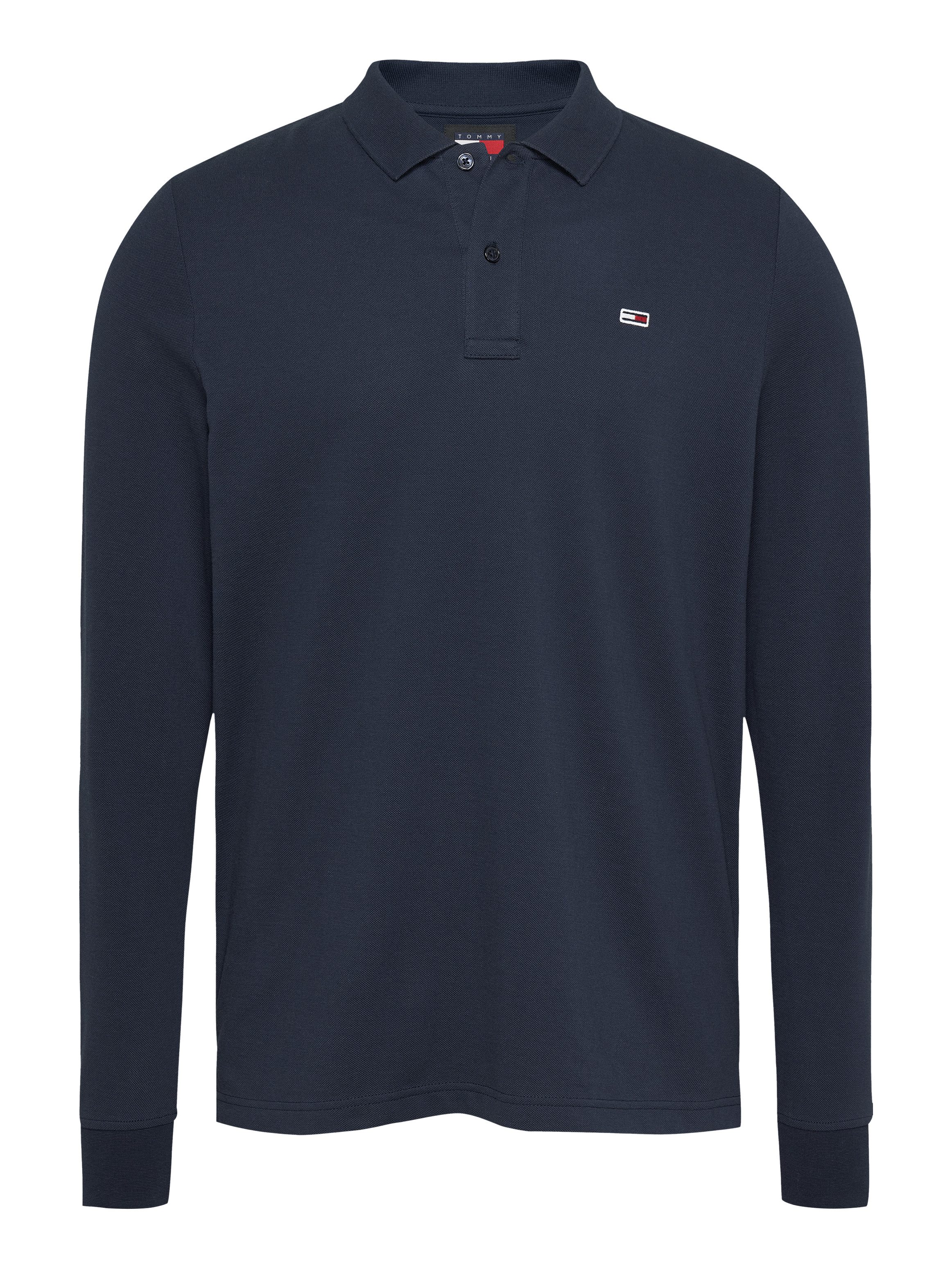 Tommy Jeans Plus Poloshirt met lange mouwen TJM SLIM PLACKET POLO LS EXT in grote maten, logoborduring