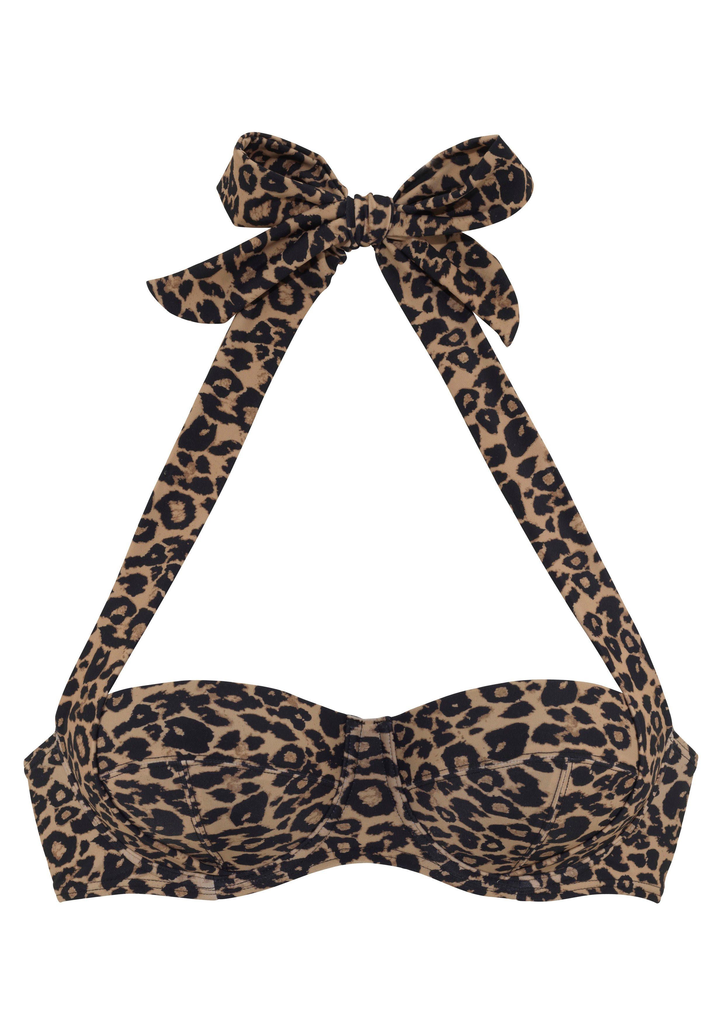 Vivance Beugelbandeau bikinitop Thora in modieuze leoprint