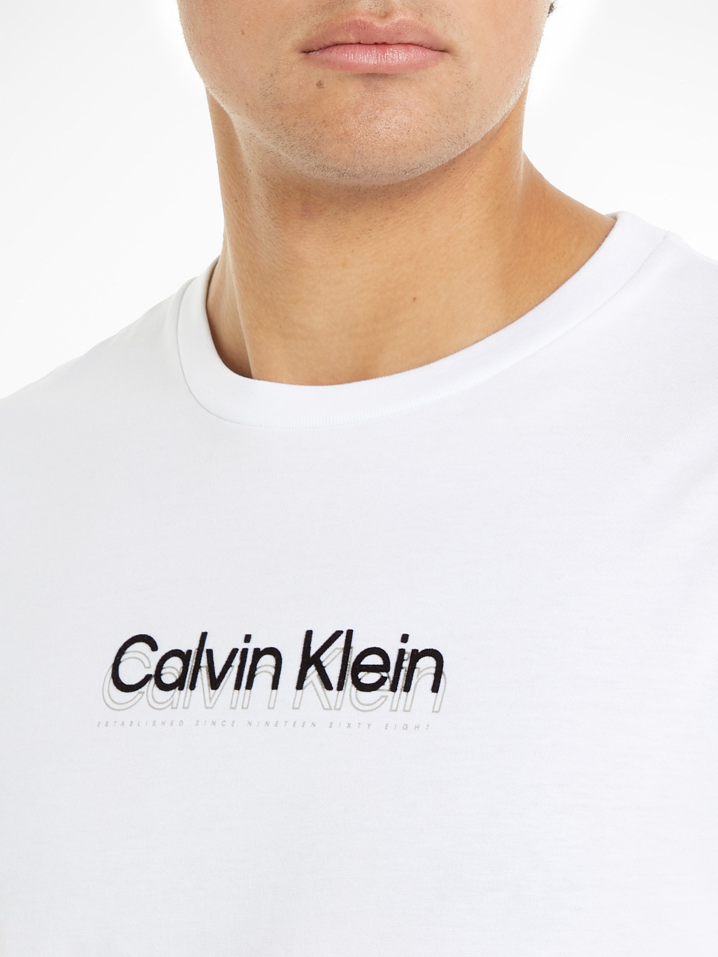 Calvin Klein T-shirt FLOCK LOGO T-SHIRT met een logo-opschrift