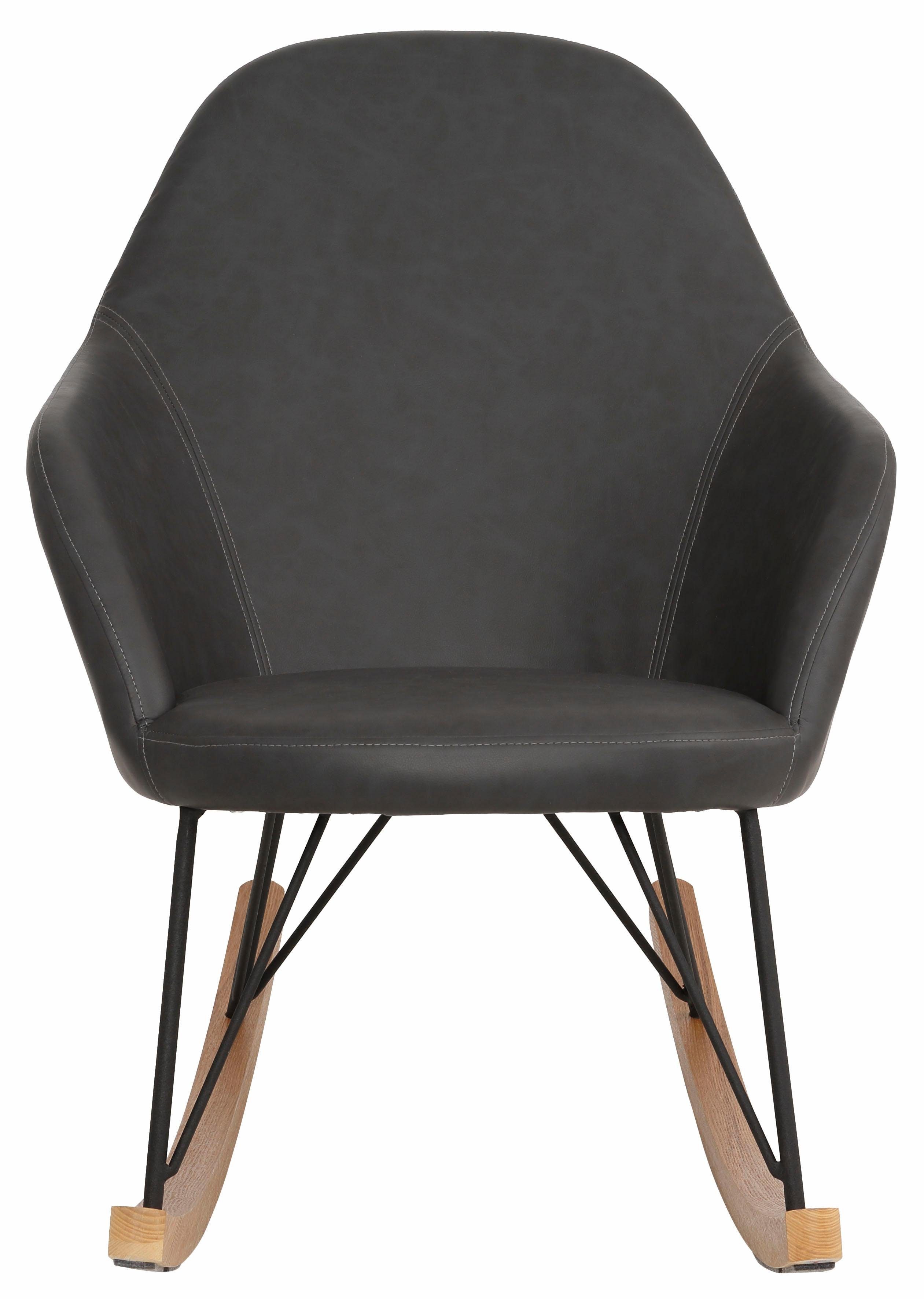 Home affaire Schommelstoel TAMPA Metalen poten met houten slede, comfortabele relaxfauteuil