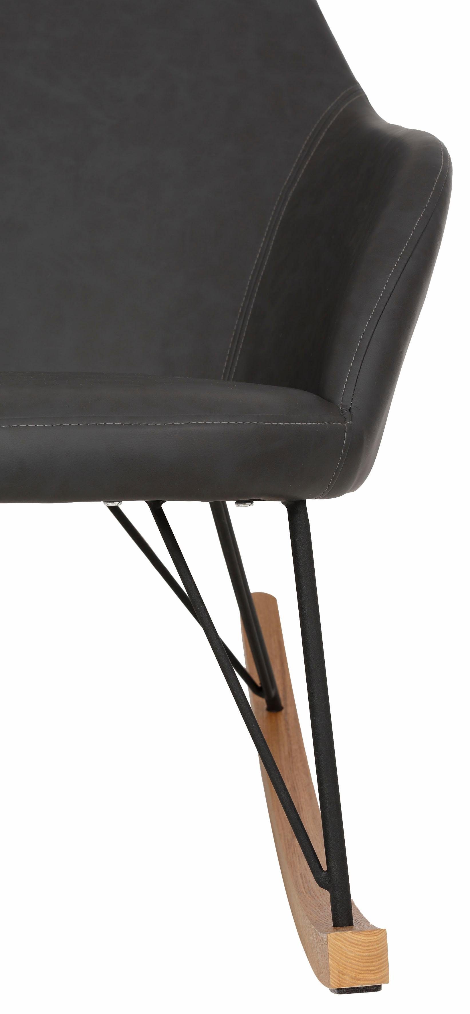 Home affaire Schommelstoel TAMPA Metalen poten met houten slede, comfortabele relaxfauteuil