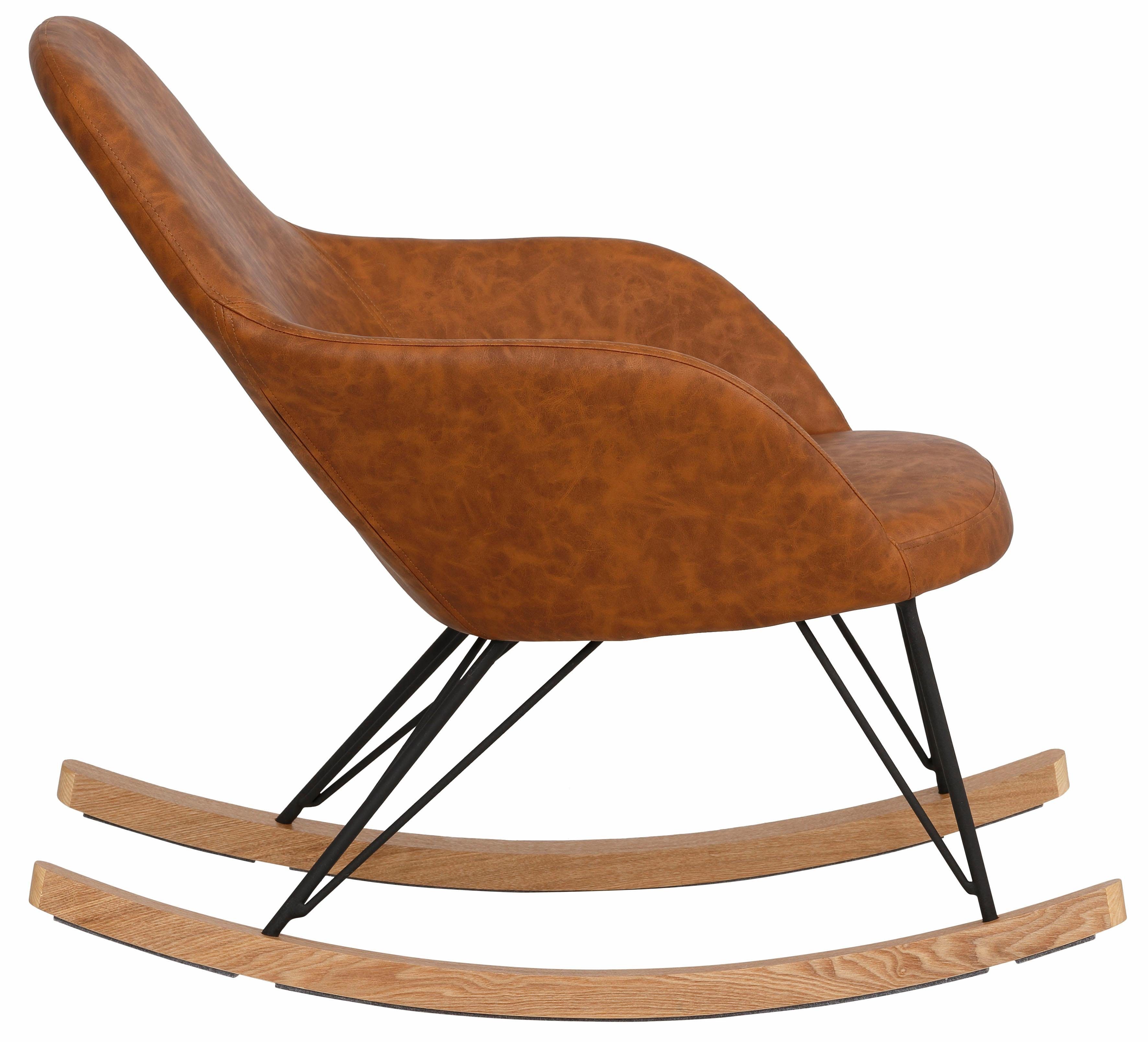 Home affaire Schommelstoel TAMPA Metalen poten met houten slede, comfortabele relaxfauteuil