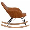 home affaire schommelstoel tampa stalen poten met houten glijders, moderne look, romp zacht verdikt bruin