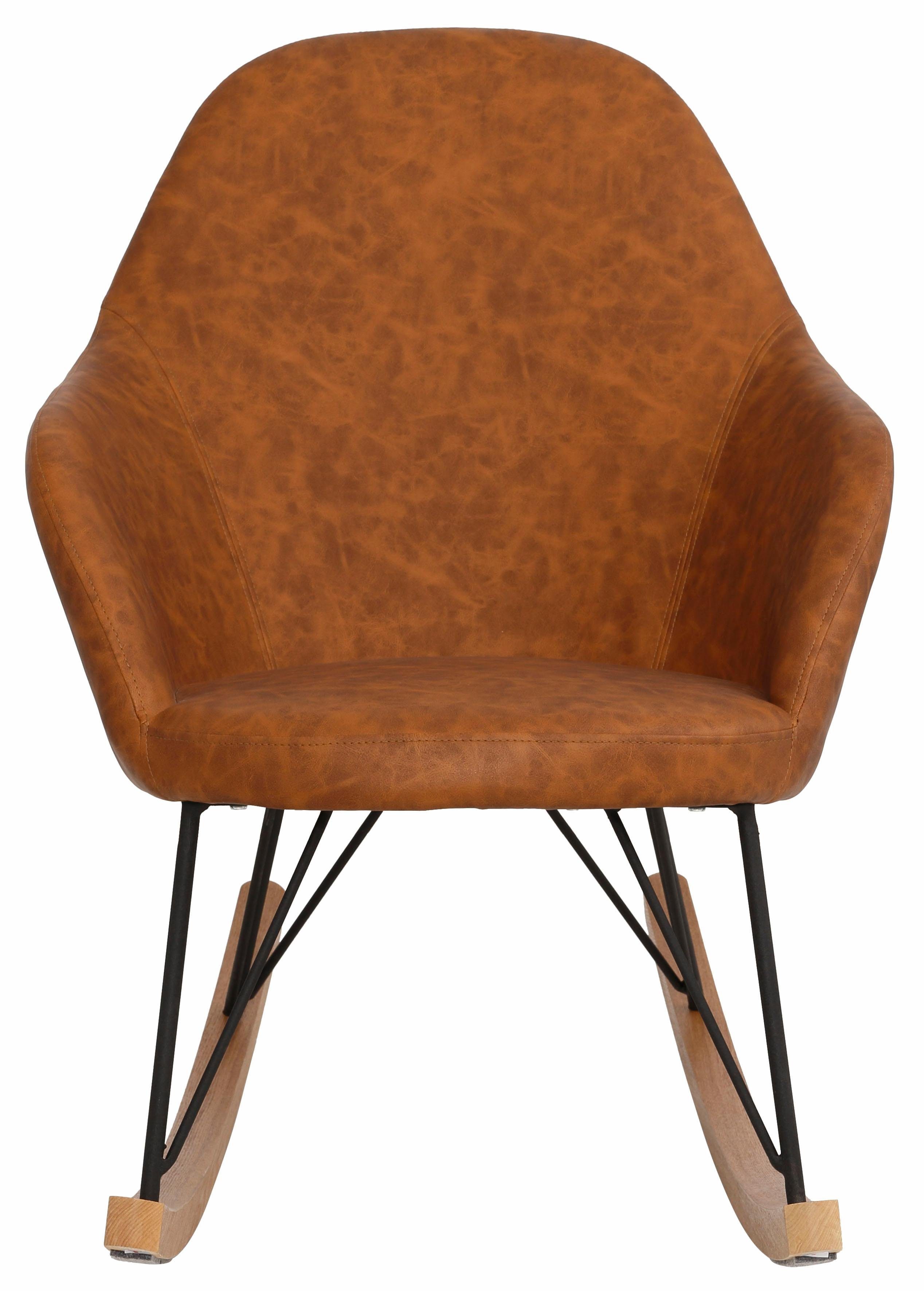 Home affaire Schommelstoel TAMPA Metalen poten met houten slede, comfortabele relaxfauteuil