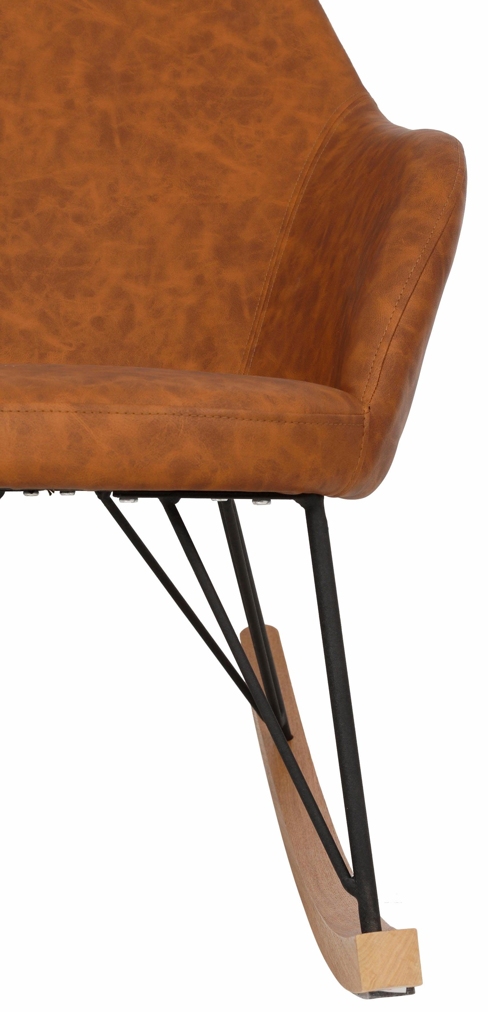 Home affaire Schommelstoel TAMPA Metalen poten met houten slede, comfortabele relaxfauteuil