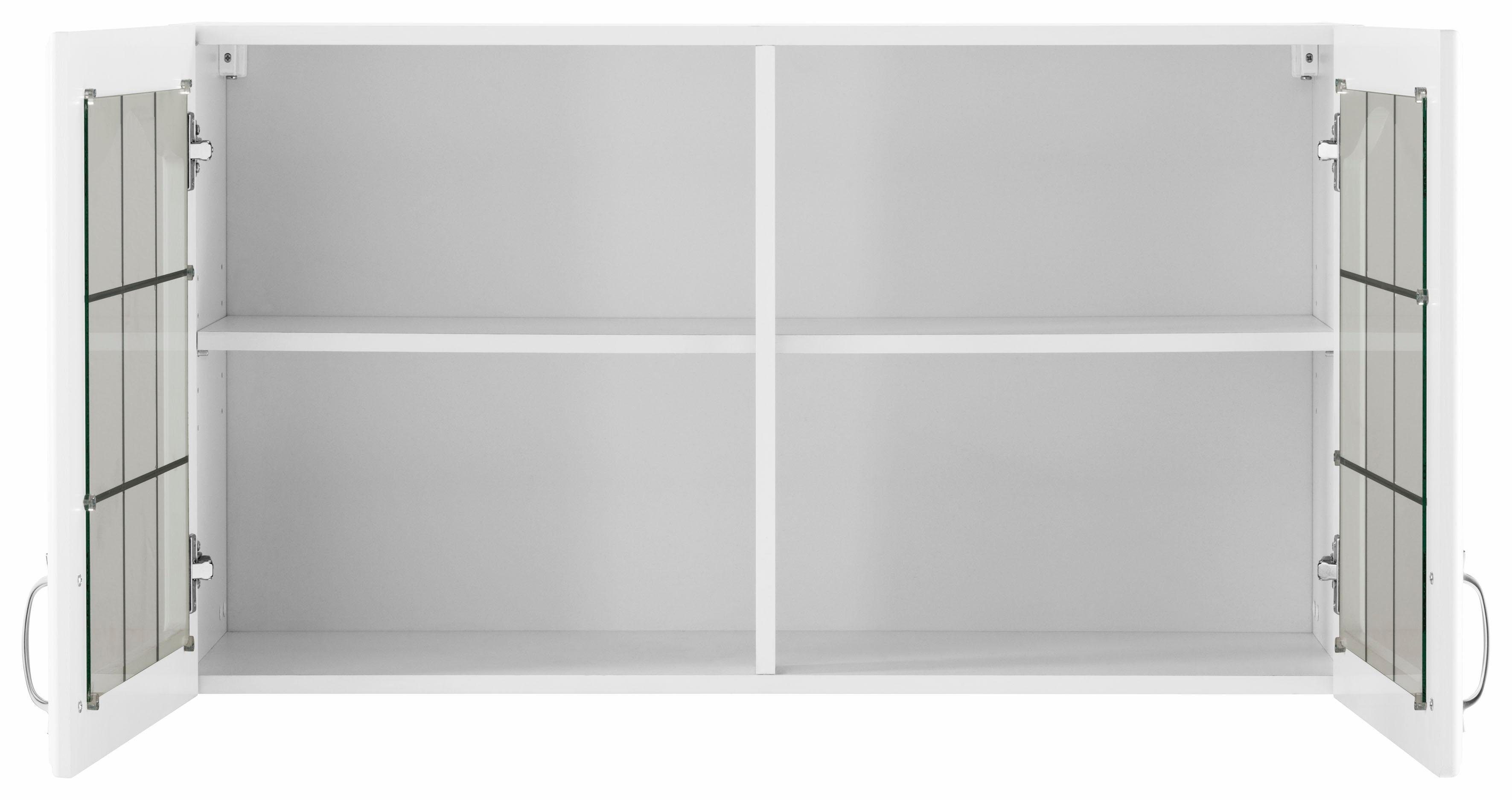 wiho Küchen Hangend kastje met glasdeur Linz 100 cm breed, met 2 glasdeuren