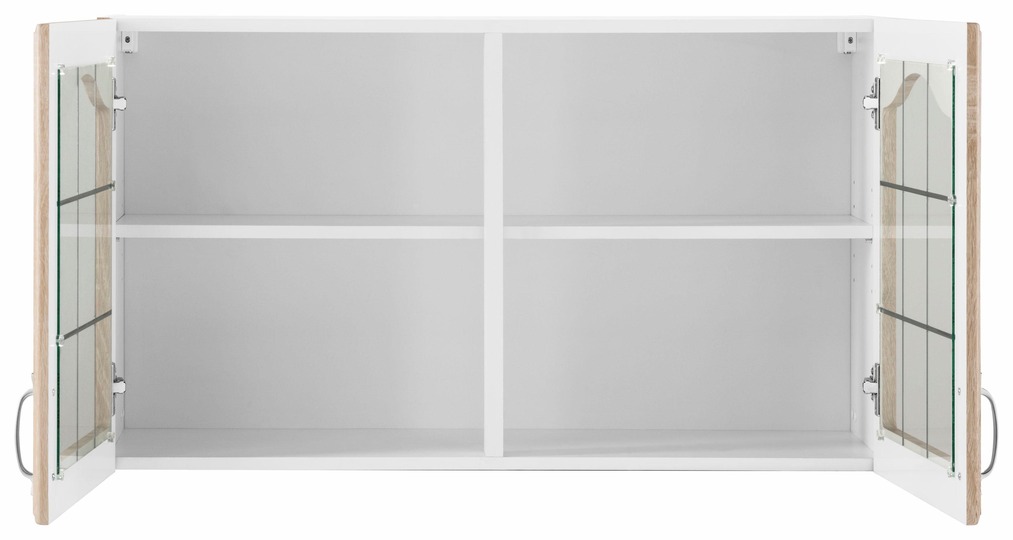 wiho Küchen Hangend kastje met glasdeur Linz 100 cm breed, met 2 glasdeuren