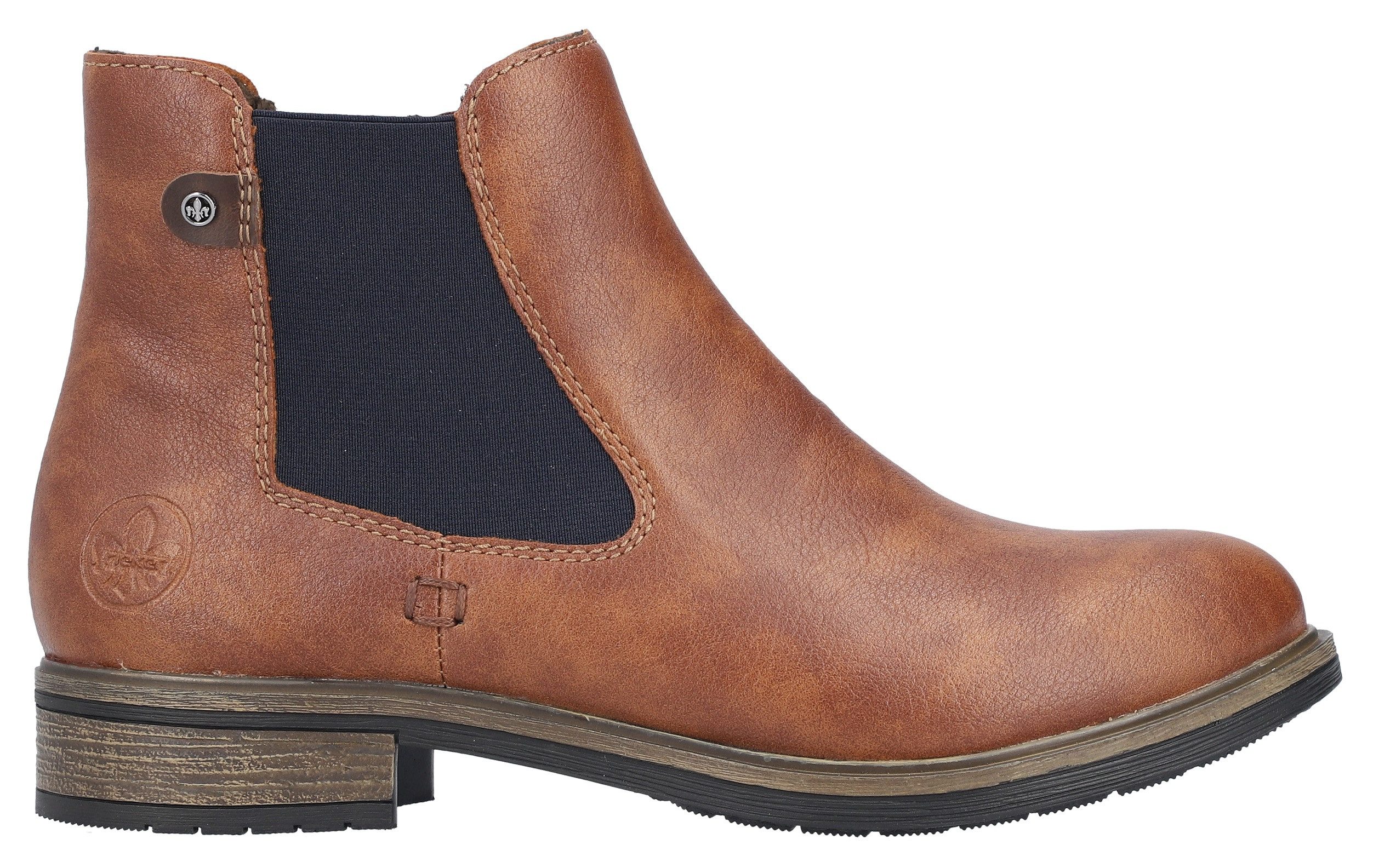Rieker Chelsea-boots , instappers, enkellaars, blokhak, met verwarmende textielvoering