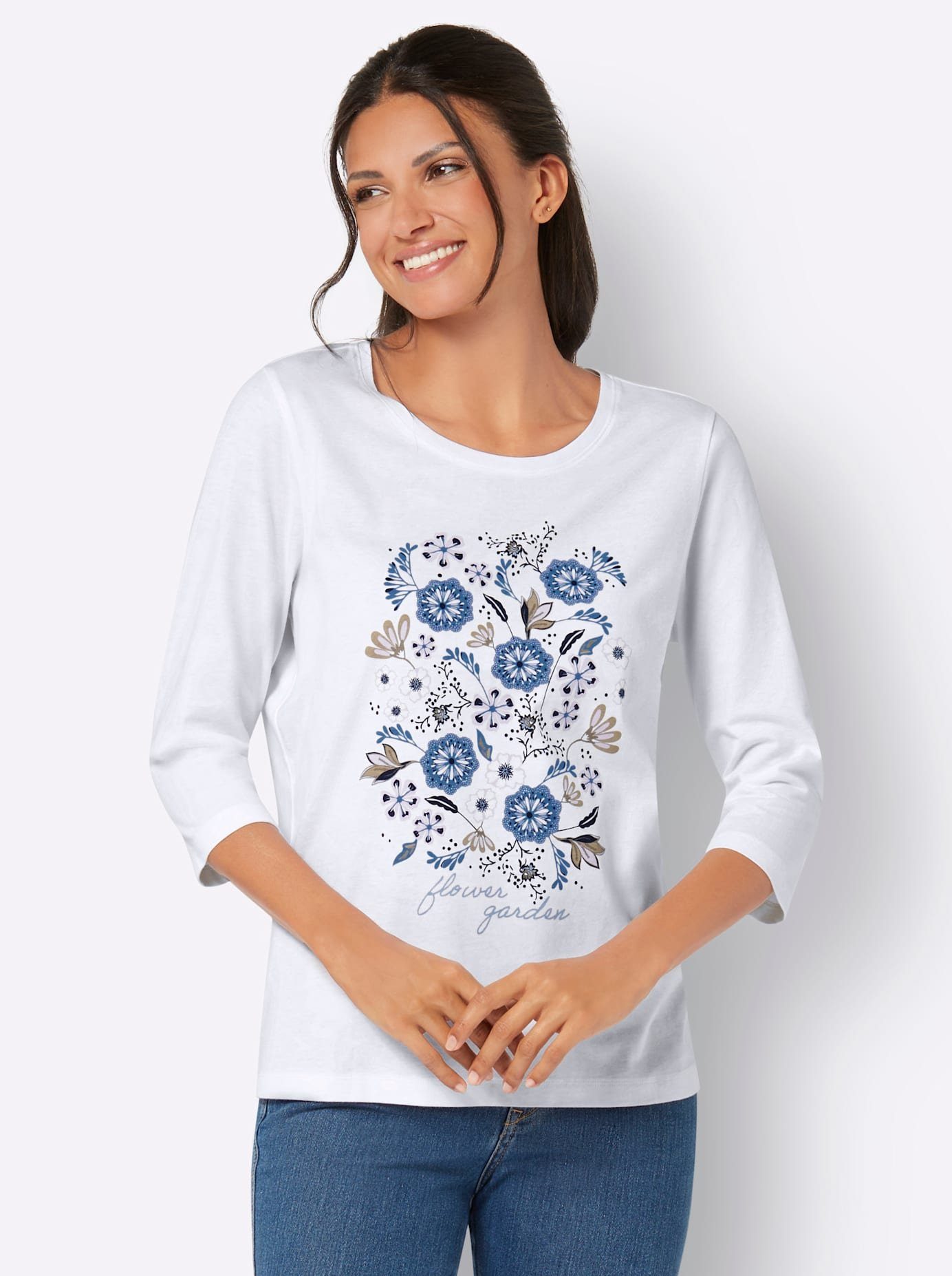 Classic Basics Shirt met 3/4-mouwen (1-delig)