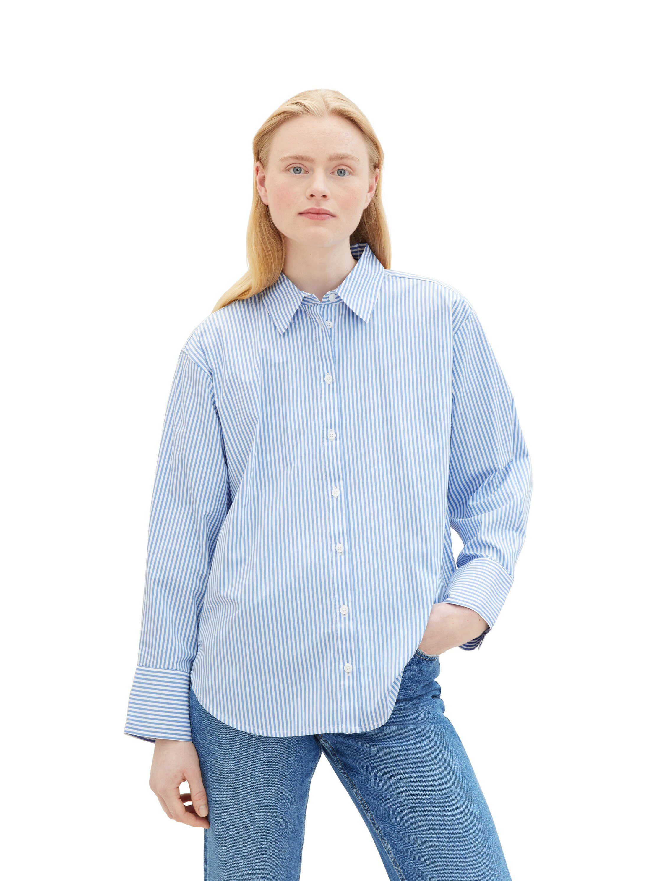 Tom Tailor Denim Overhemdblouse in streepdesign en met stretch