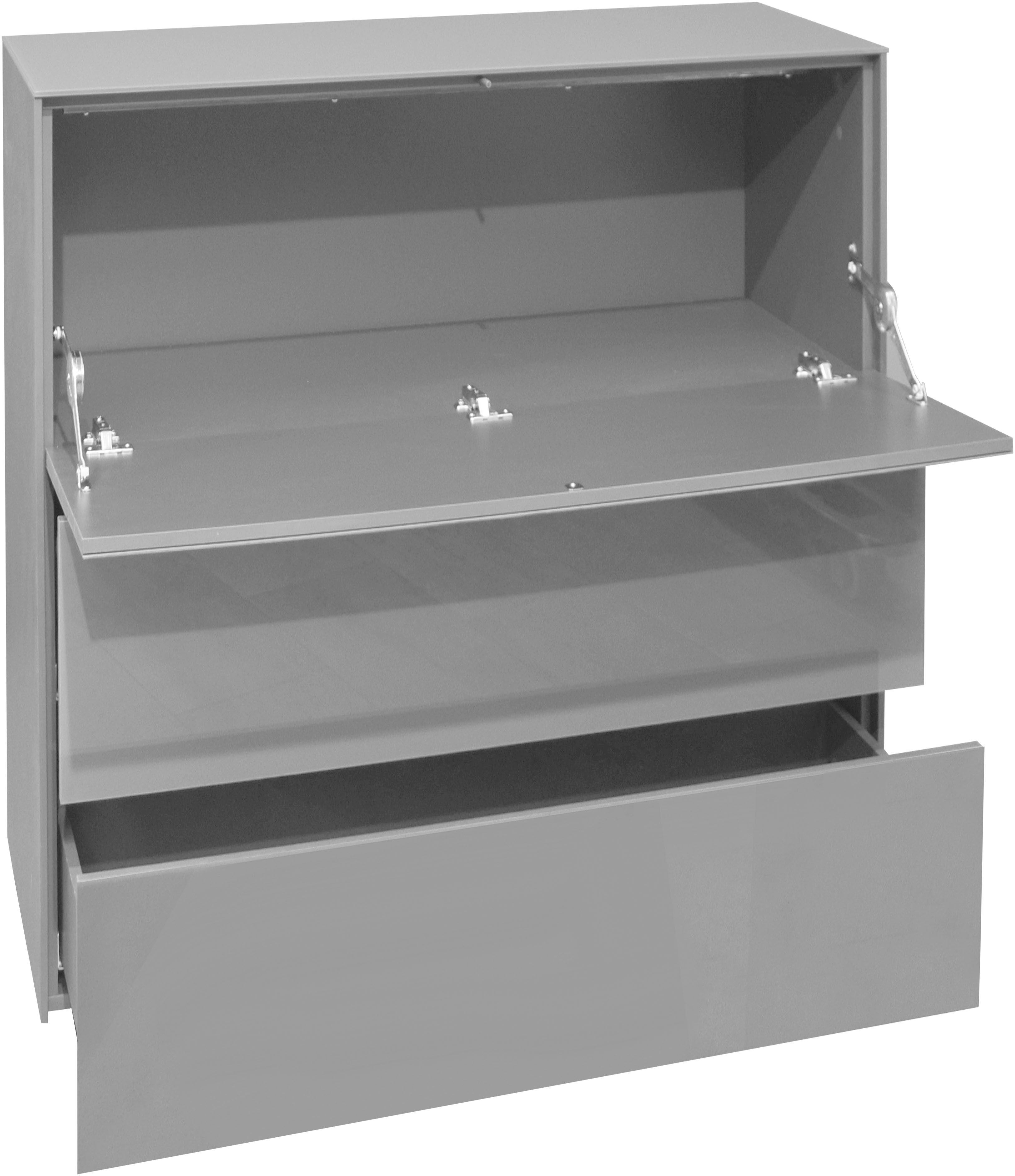 Mäusbacher Kast Imola BESTSELLER! Mäusbacher commode met glasfront en glazen bovenblad