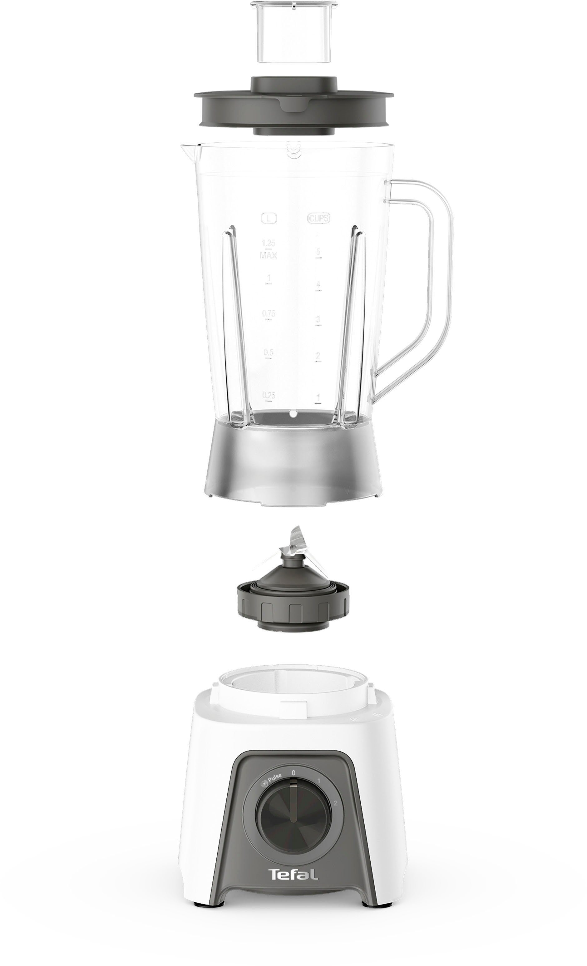 Tefal Blender BL2C01 Blendeo 1,5 liter, 2 snelheden + pulse-functie, duraforce lemmeten