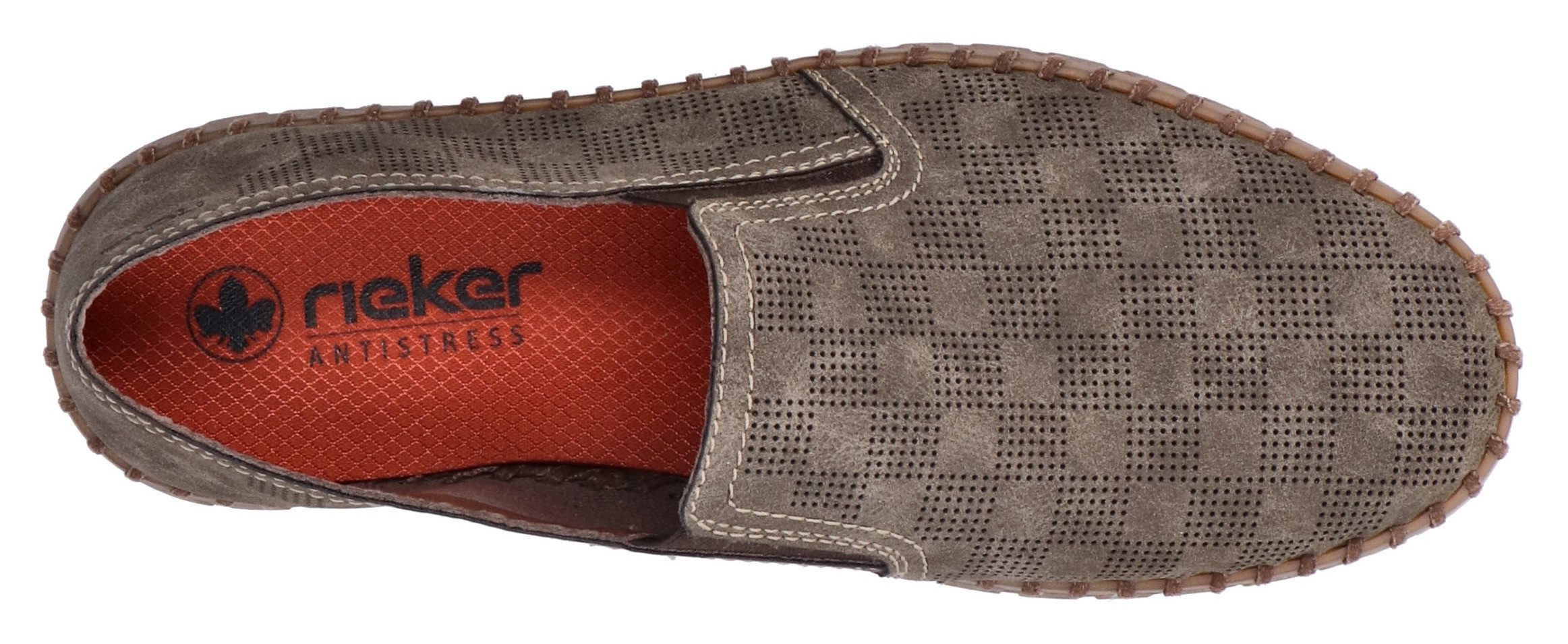 Rieker Instappers , loafer, instapschoen, casual slipper met kleine stretch-inzetten