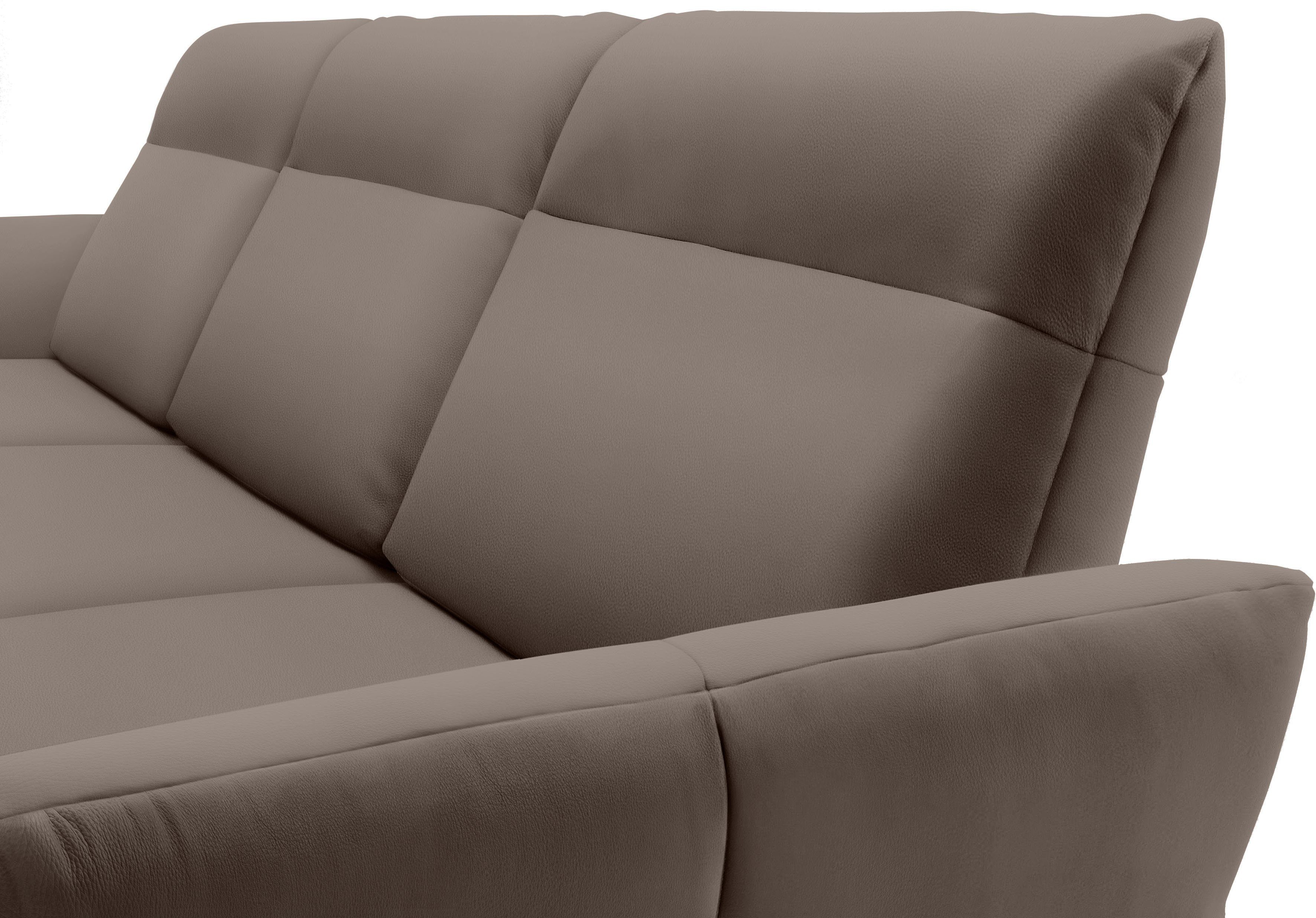 Creation BY ROLF BENZ Hoekbank Hs.460 Sokkel in walnotenhout, onderstel in umbra grijs, breedte 298 cm