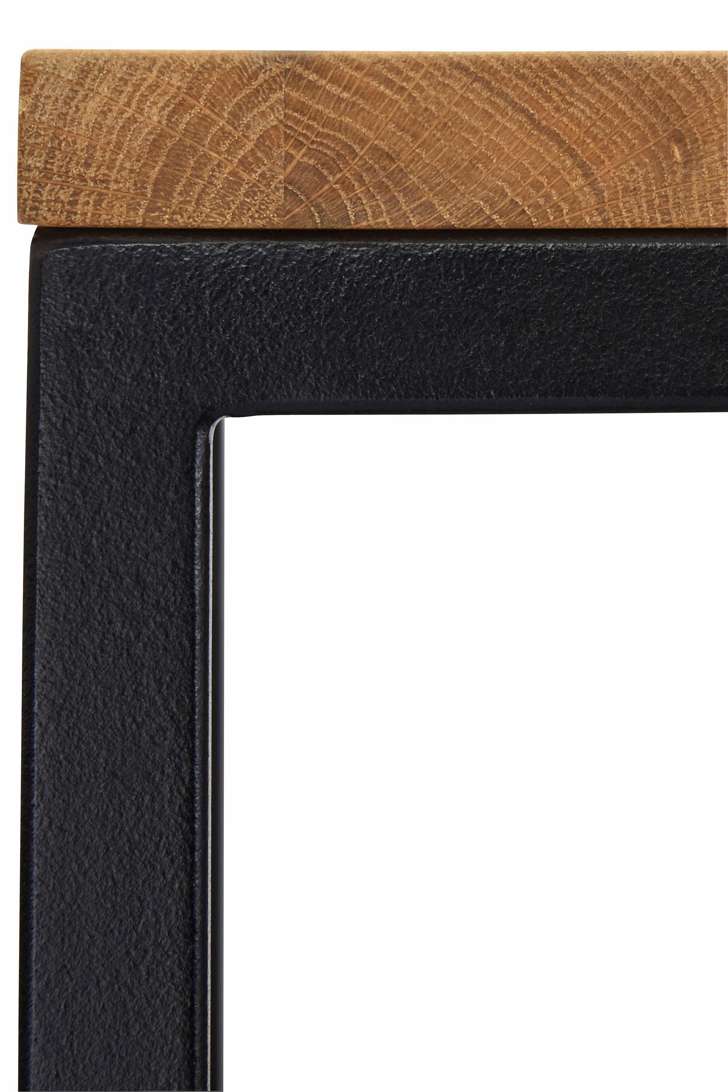 Home affaire Salontafel Voorst van massief eiken en metalen frame