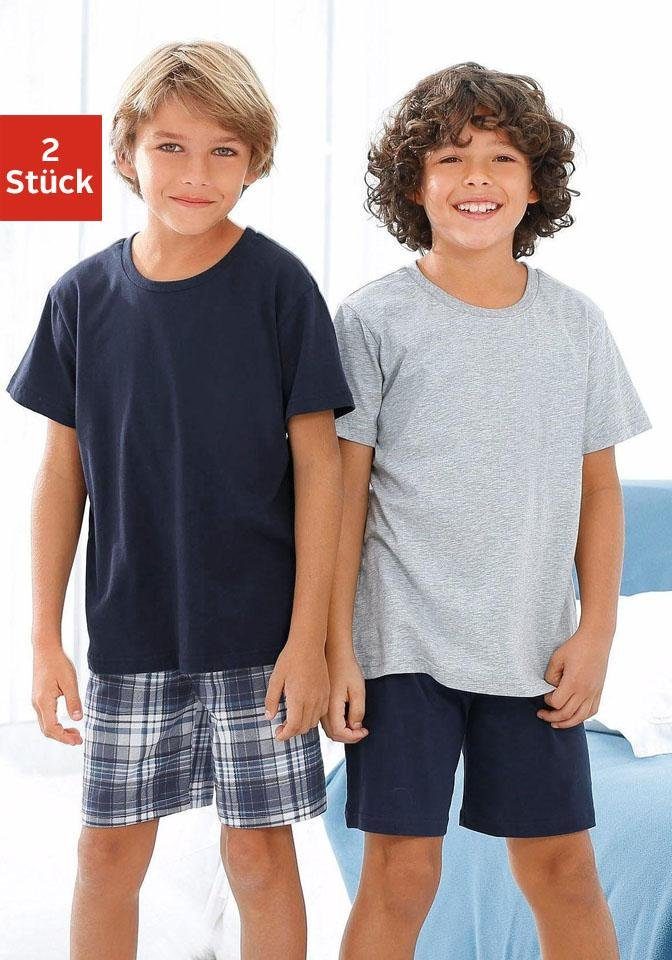 le jogger® Pyjama Broek 1x uni en 1x geruit (4-delig, Set van 2)