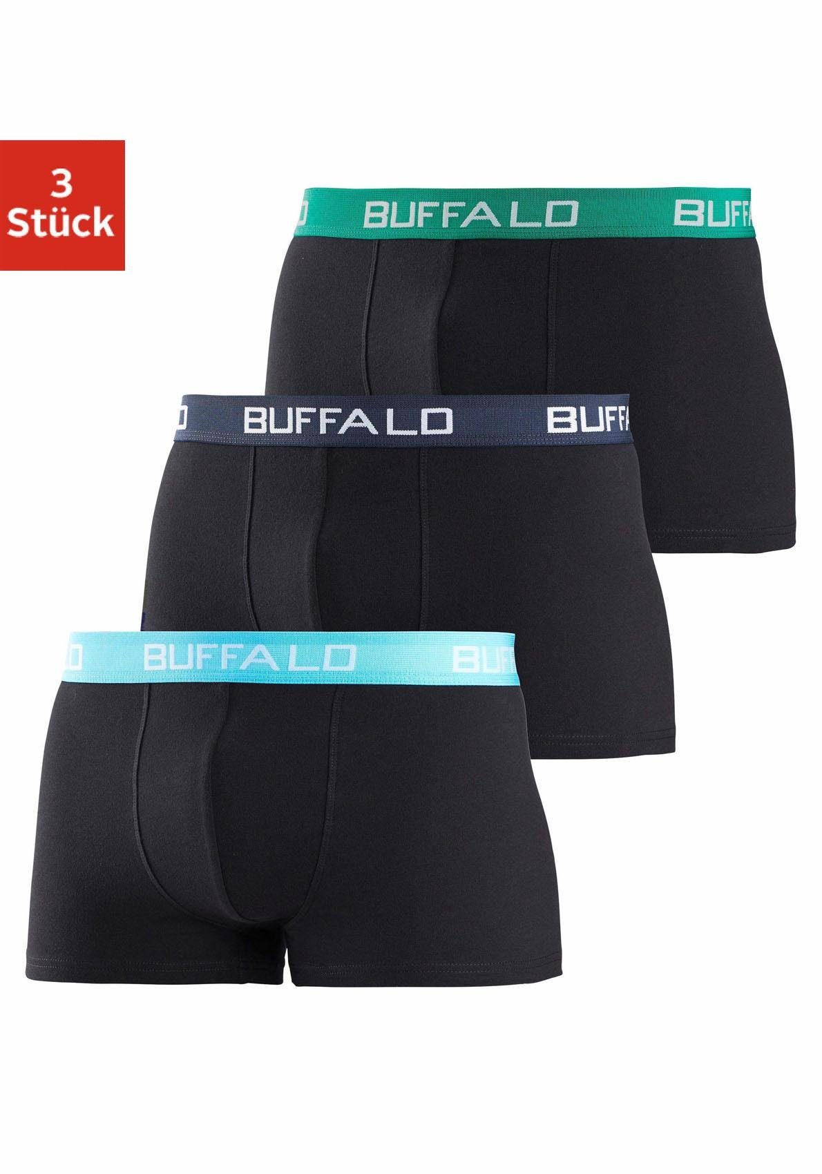Buffalo Boxershort voor jongens met contrastkleurige boorden (set, 3 stuks) jongens boxershorts maat 104 multicolor