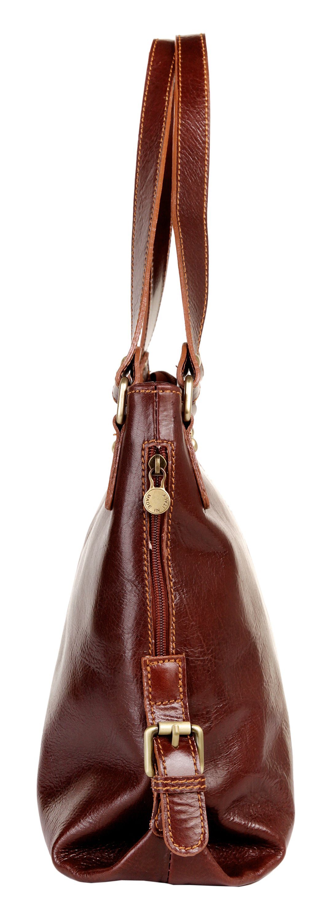 Piké Shopper echt leer, made in italy
