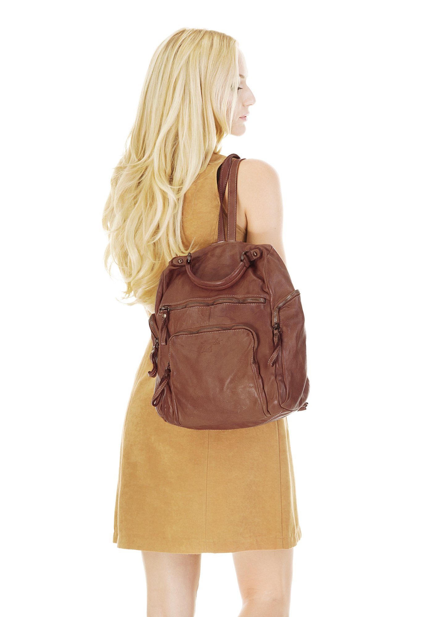 Samantha Look Rugzak echt leer, made in italy