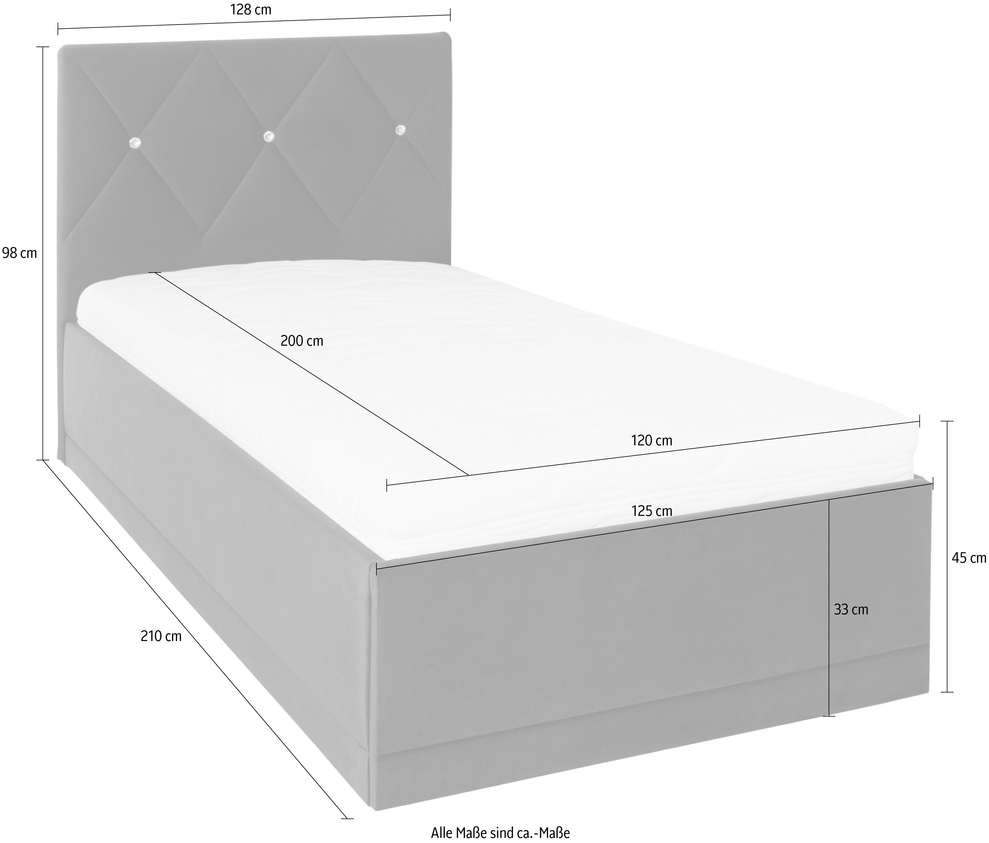 Westfalia Polsterbetten Gestoffeerd bed ADAMAS ook met bedlade, knoopdetails met stras