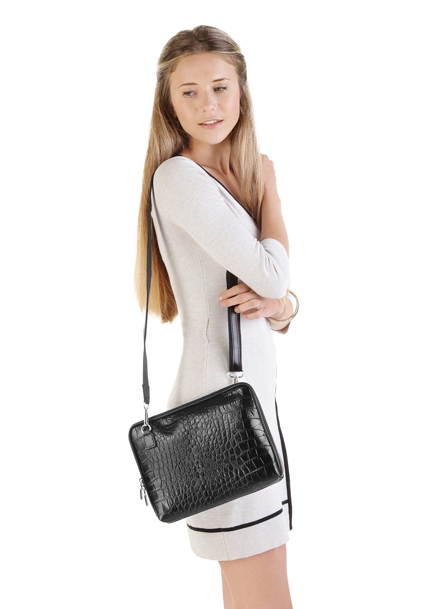 Cluty Schoudertas echt leer, made in italy