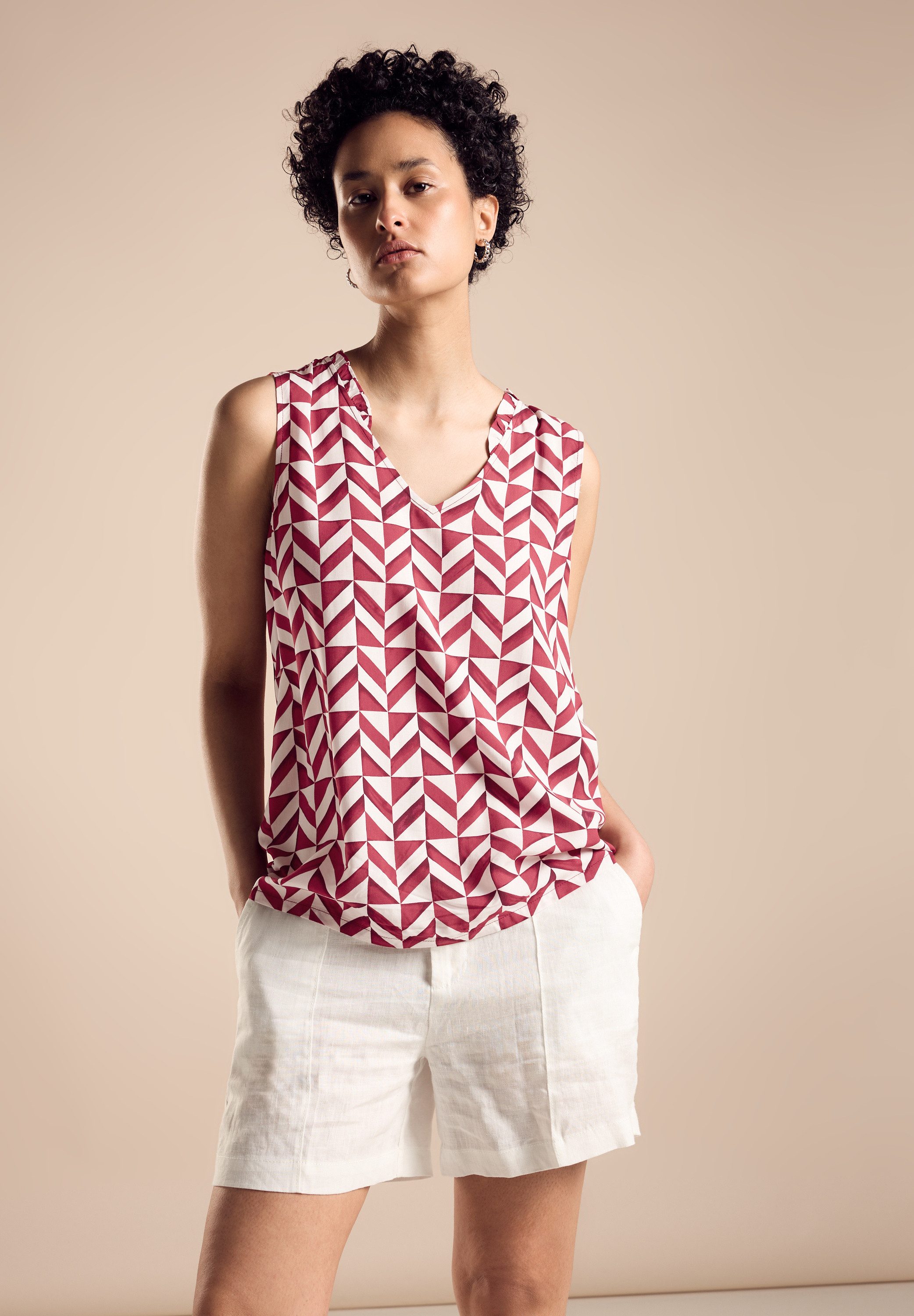 STREET ONE Gedessineerde blouse met print all-over