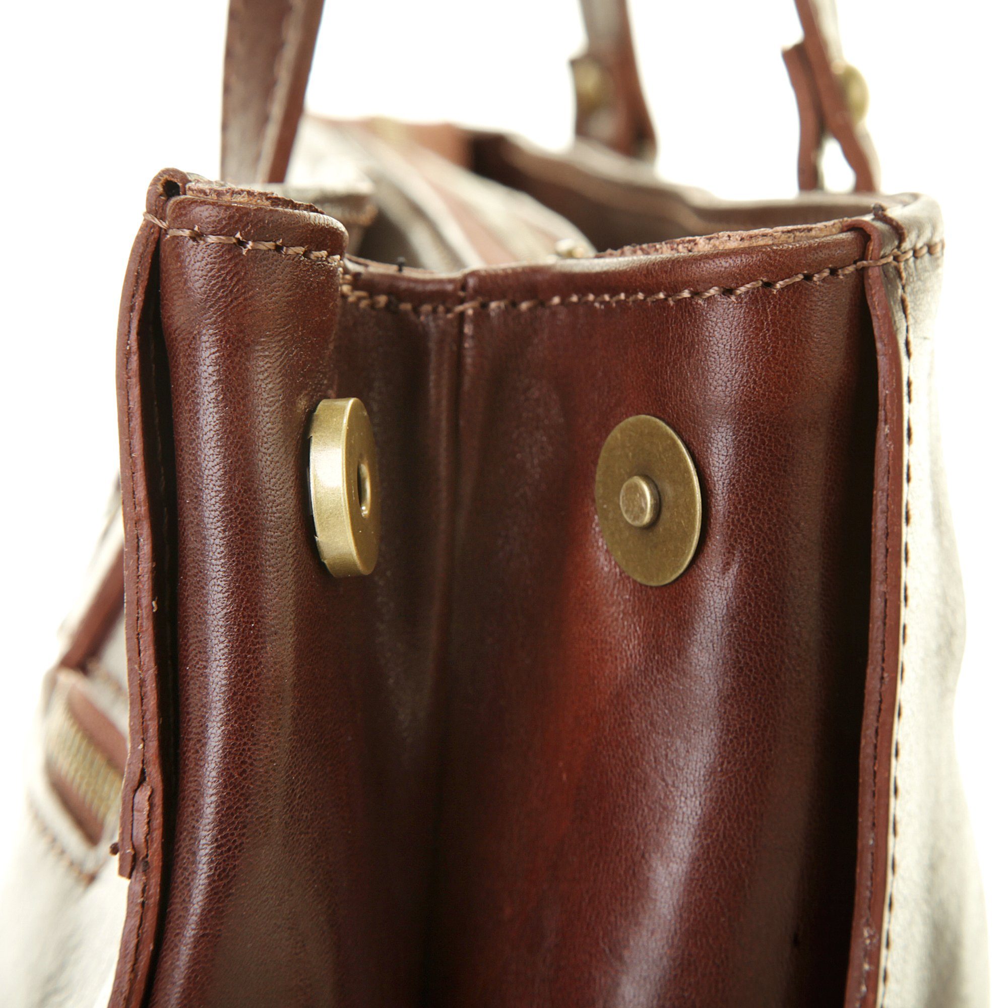 Piké Shopper echt leer, made in italy
