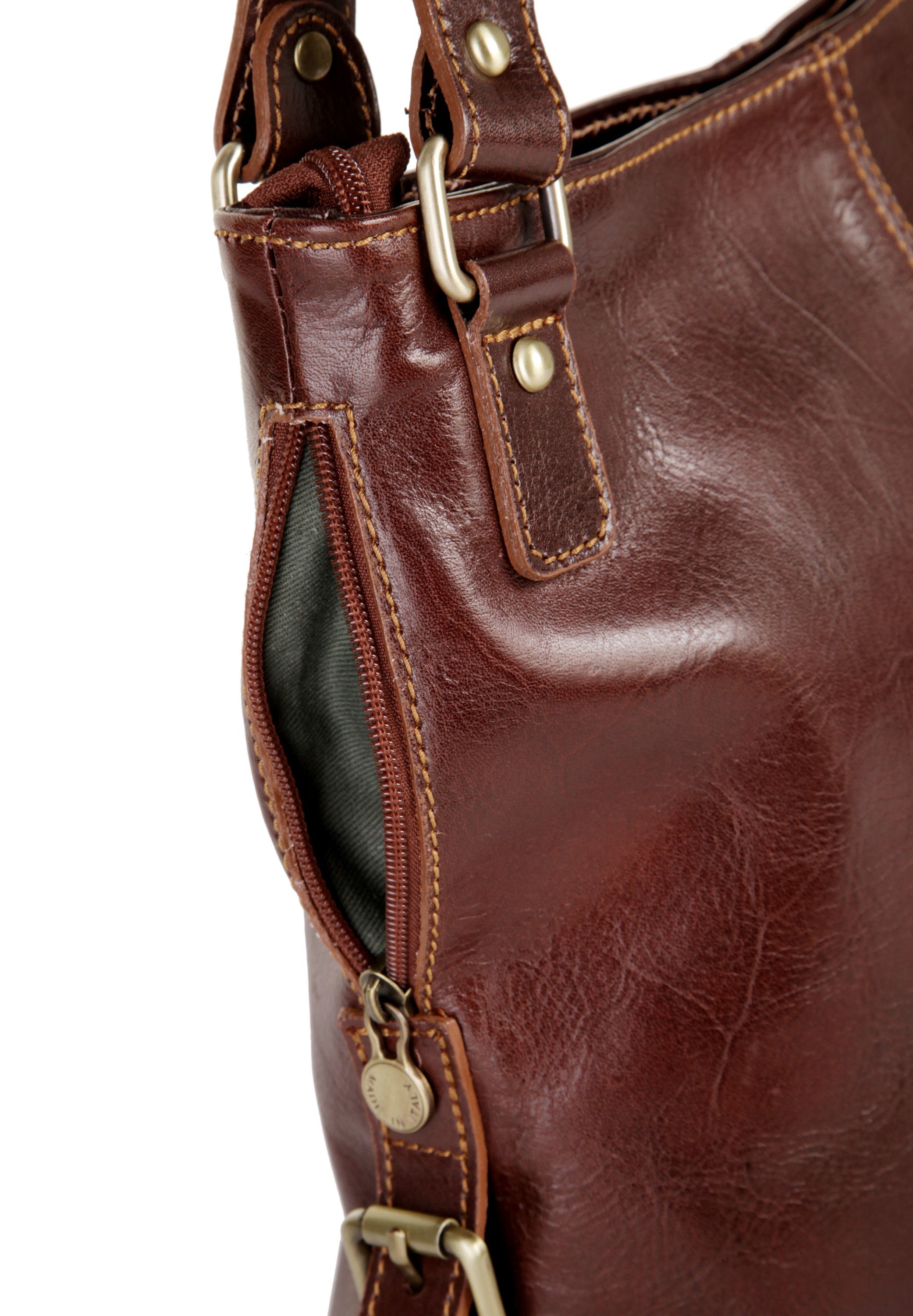 Piké Shopper echt leer, made in italy