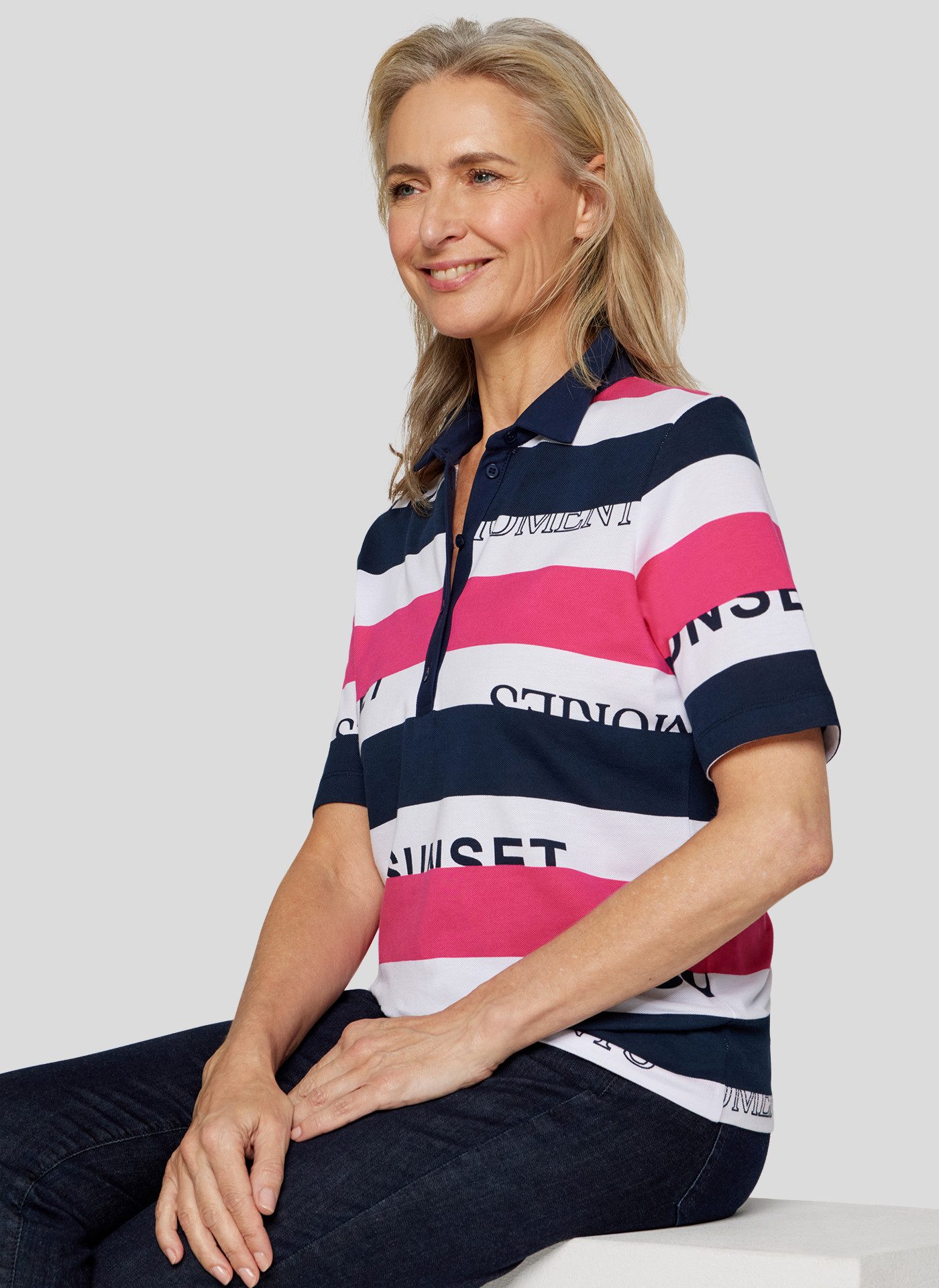 Rabe Poloshirt met colourblocking