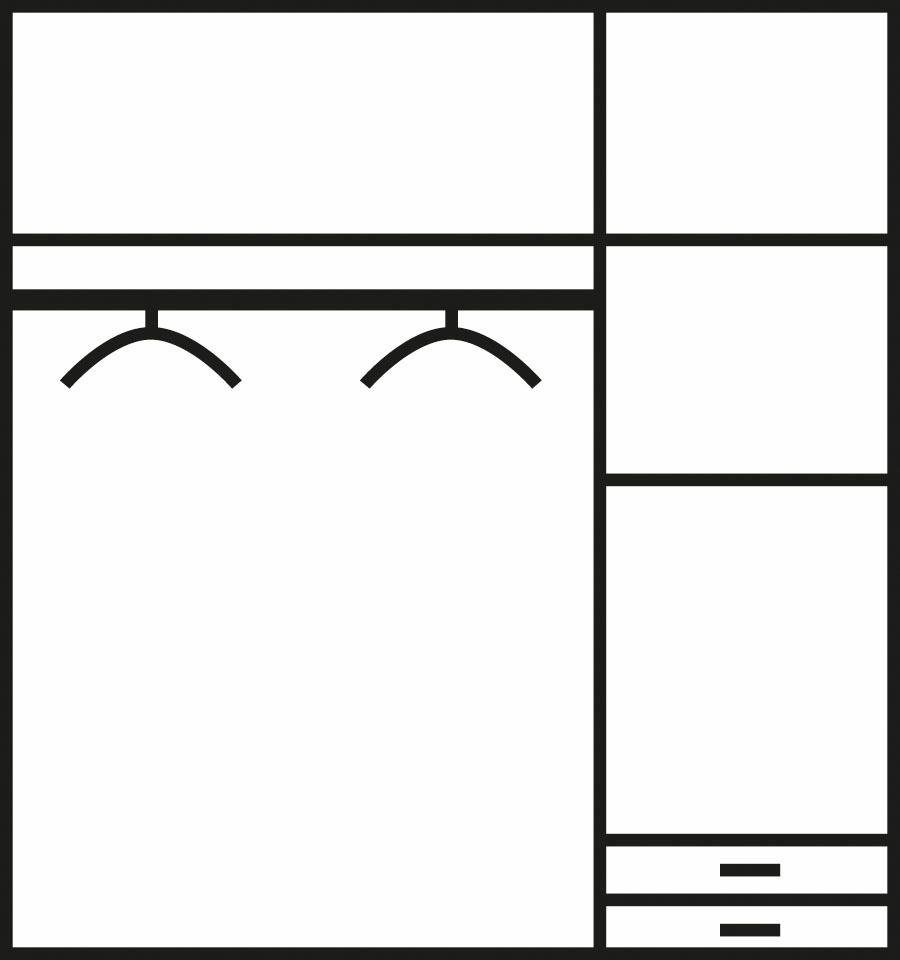 rauch Kledingkast Freiham draaideurkast garderobe BESTSELLER met spiegel en lades, grepen, slaapkamerkast