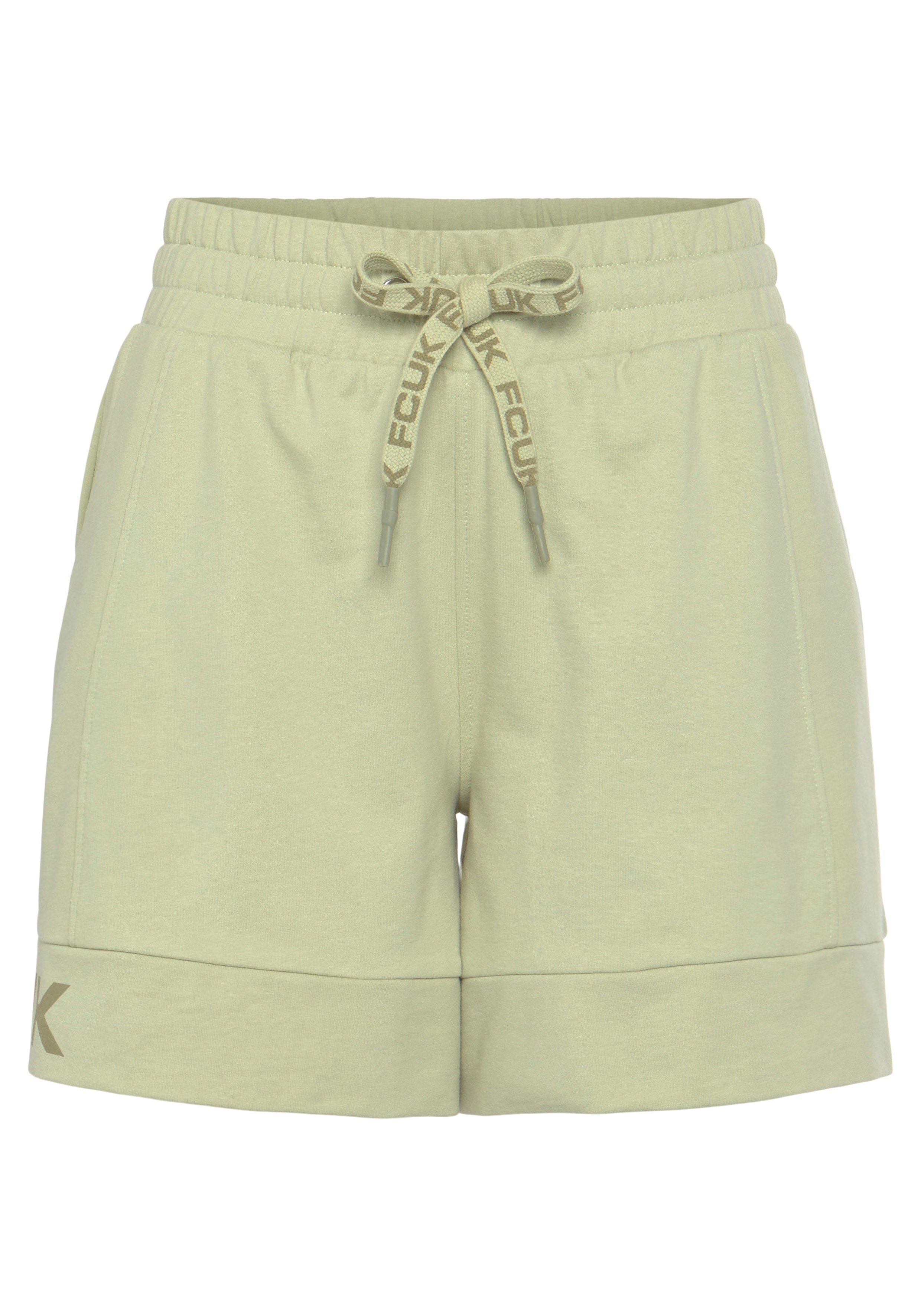 FCUK Sweatshort met lengte scheidingnaad en logo-opdruk loungewear (1-delig)