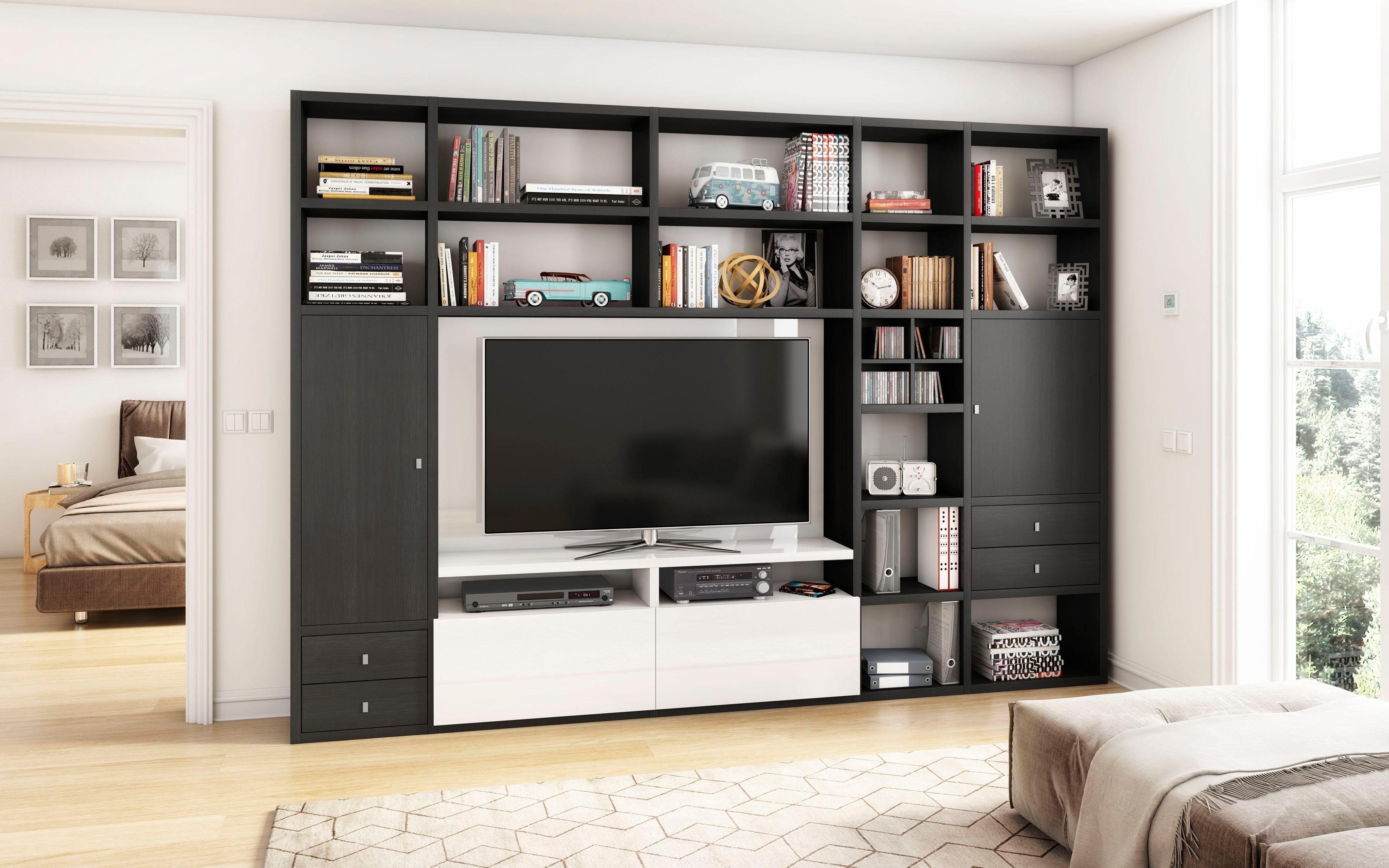 fif möbel Wandmeubel TORO 371-5 tv-wandmeubels bruin