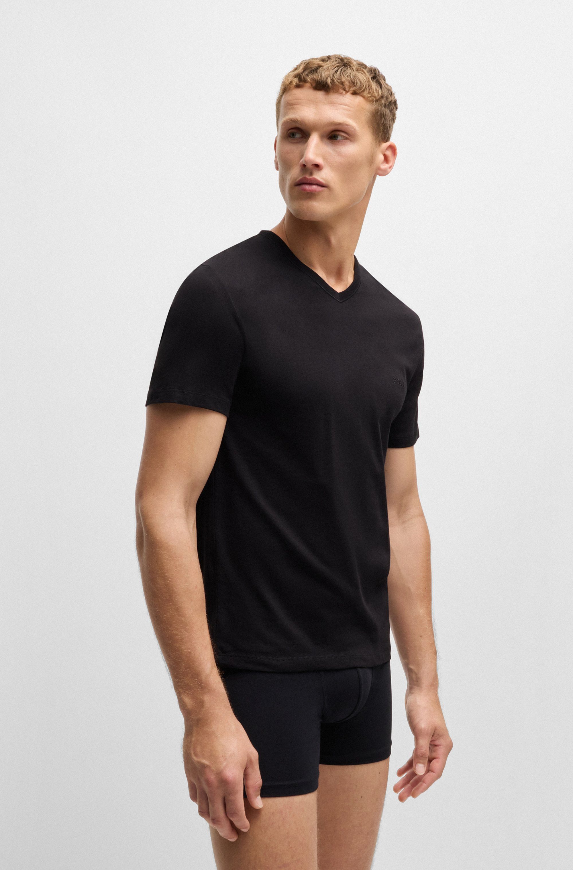 BOSS Shirt met V-hals T-shirt VN 3P Co (set)