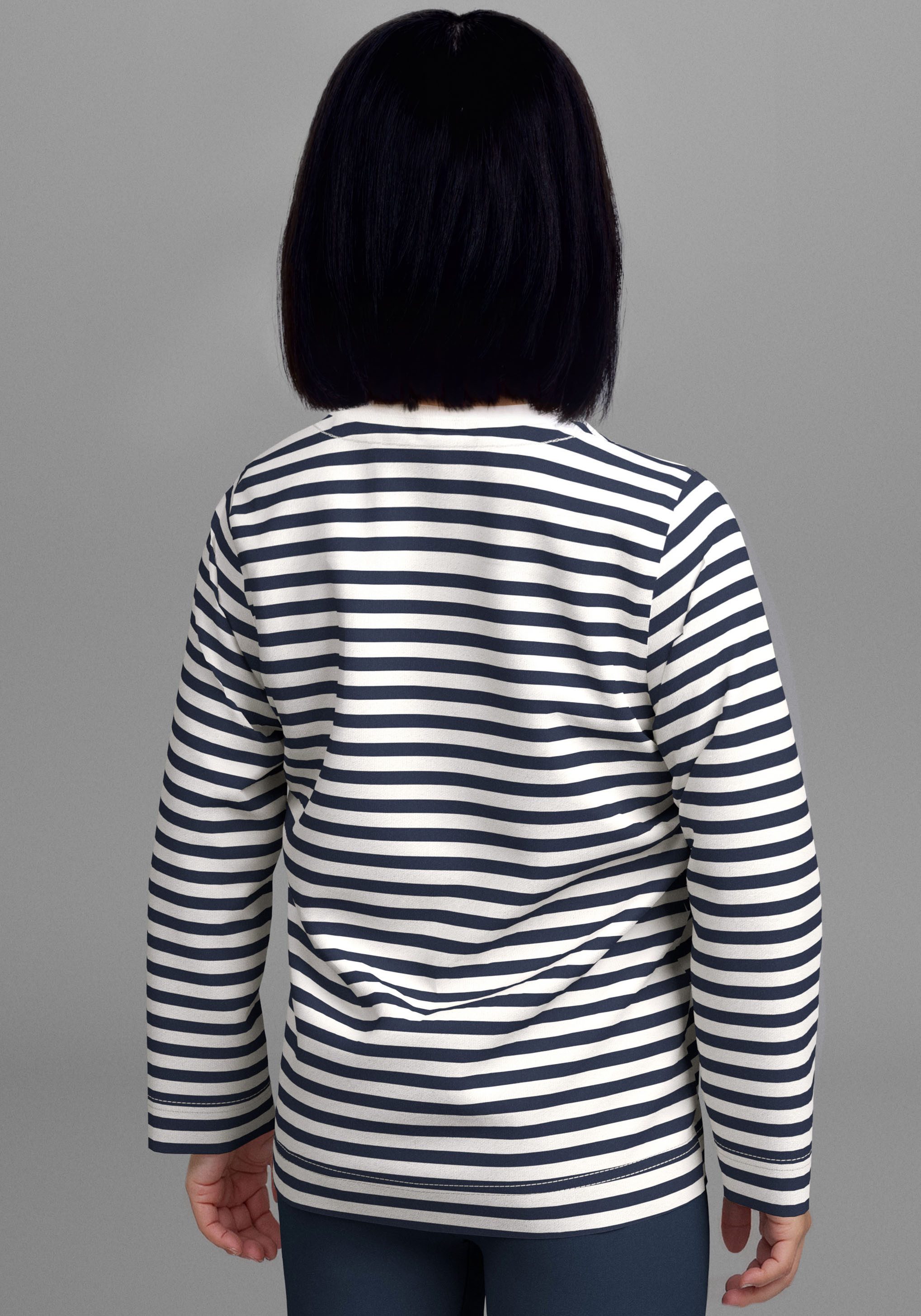 KIDSWORLD Shirt met lange mouwen 2-pack 1x effen + 1x gestreept lange mouwen shirts (2-delig)
