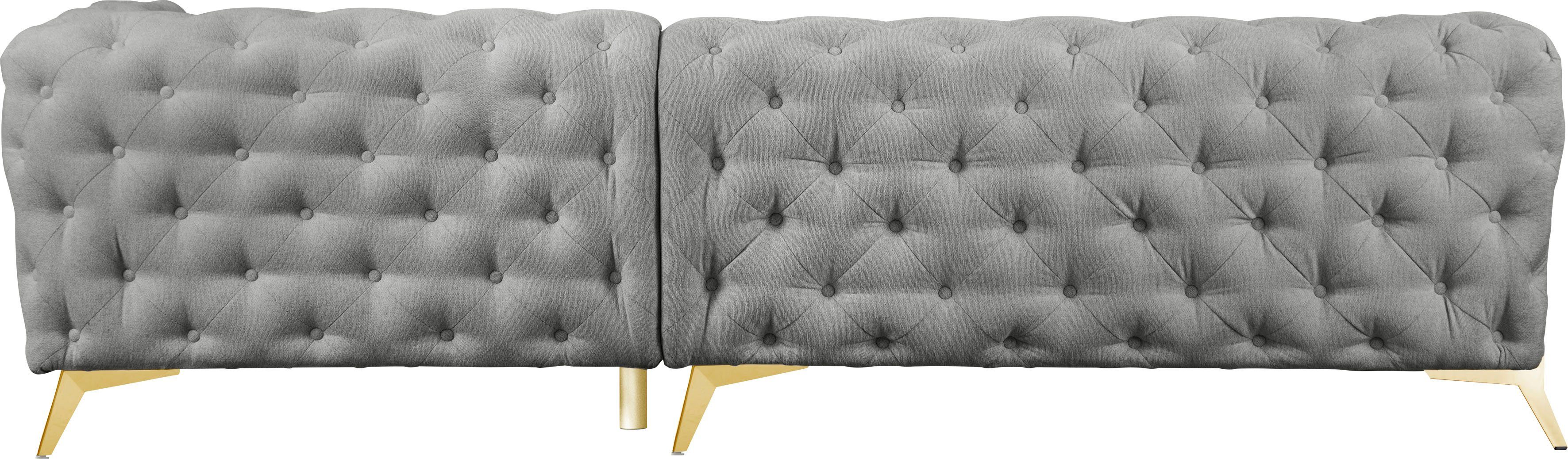 Leonique Chesterfield-bank Amaury L-vorm grote hoekbank, chesterfield-look, breedte 323 cm, kleur van de poten ter keuze
