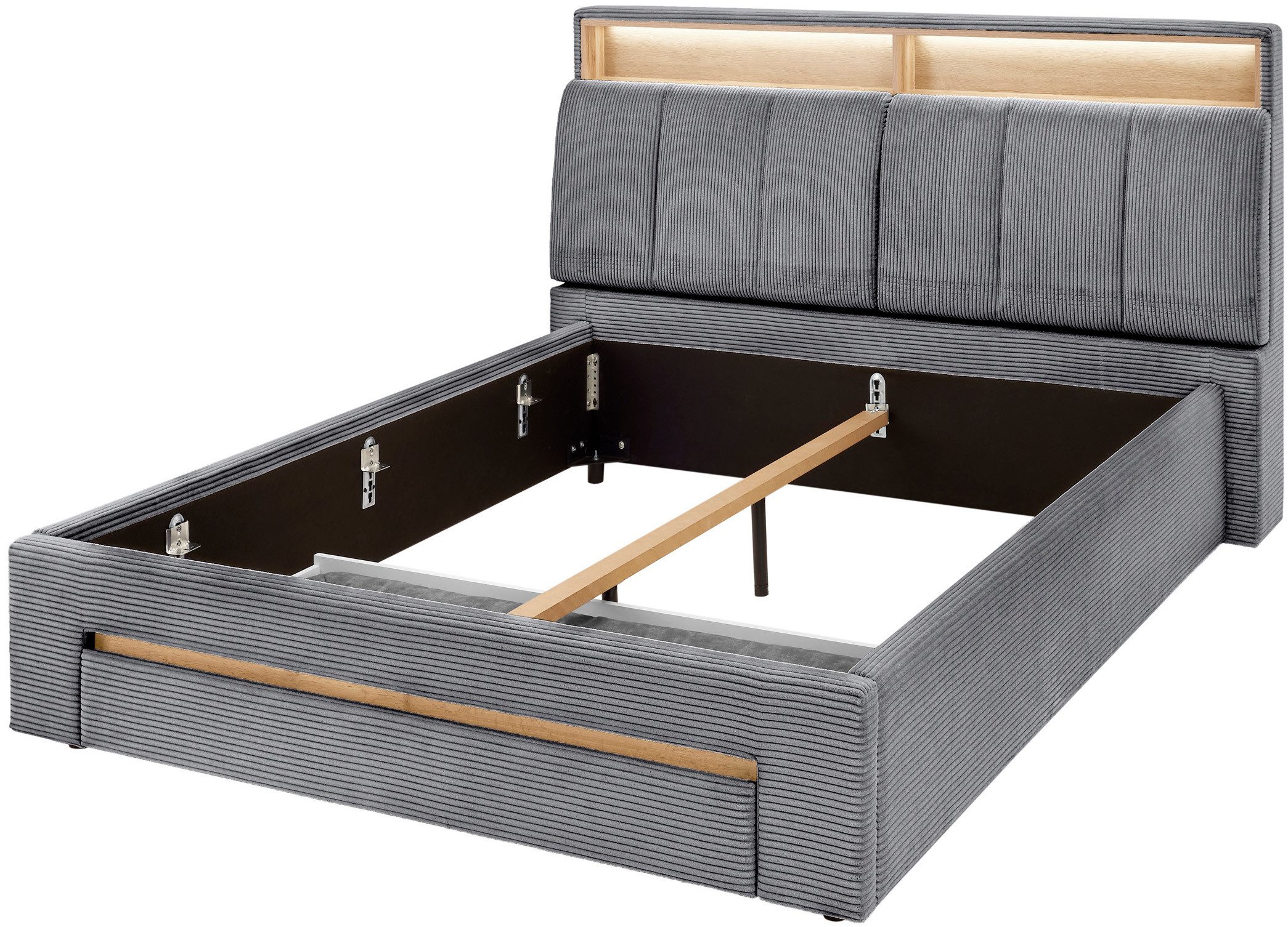 INOSIGN Gestoffeerd bed CiTY/GiRON,, gepolsterd opbergbed, met LED-verlichting Bedkisten met hondenbed of als opbergruimte, opklapbare hoofdeinden