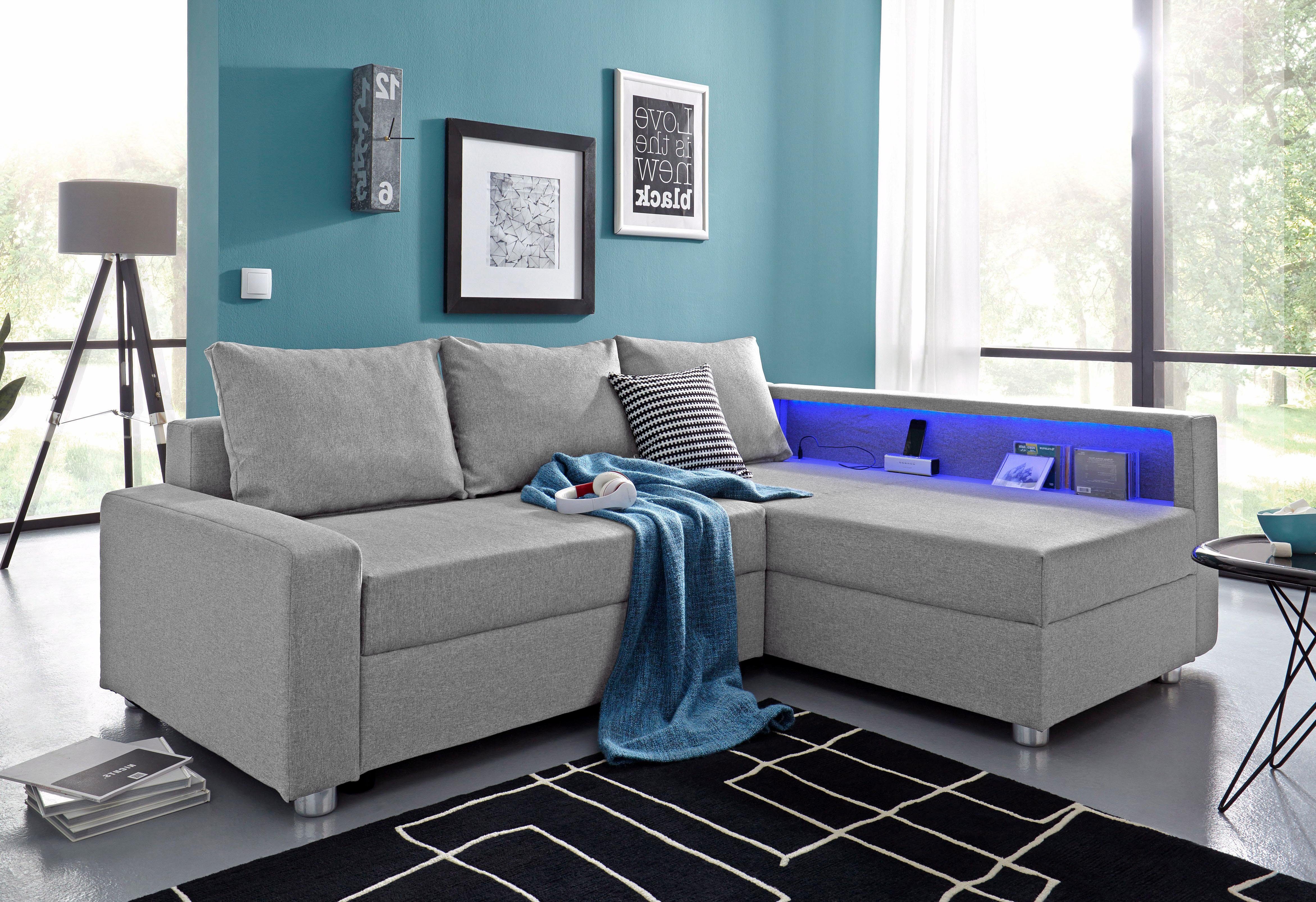 COLLECTION AB Hoekbank Relax L-vorm inclusief slaapfunctie, binnenvering, naar keuze met rgb-ledverlichting