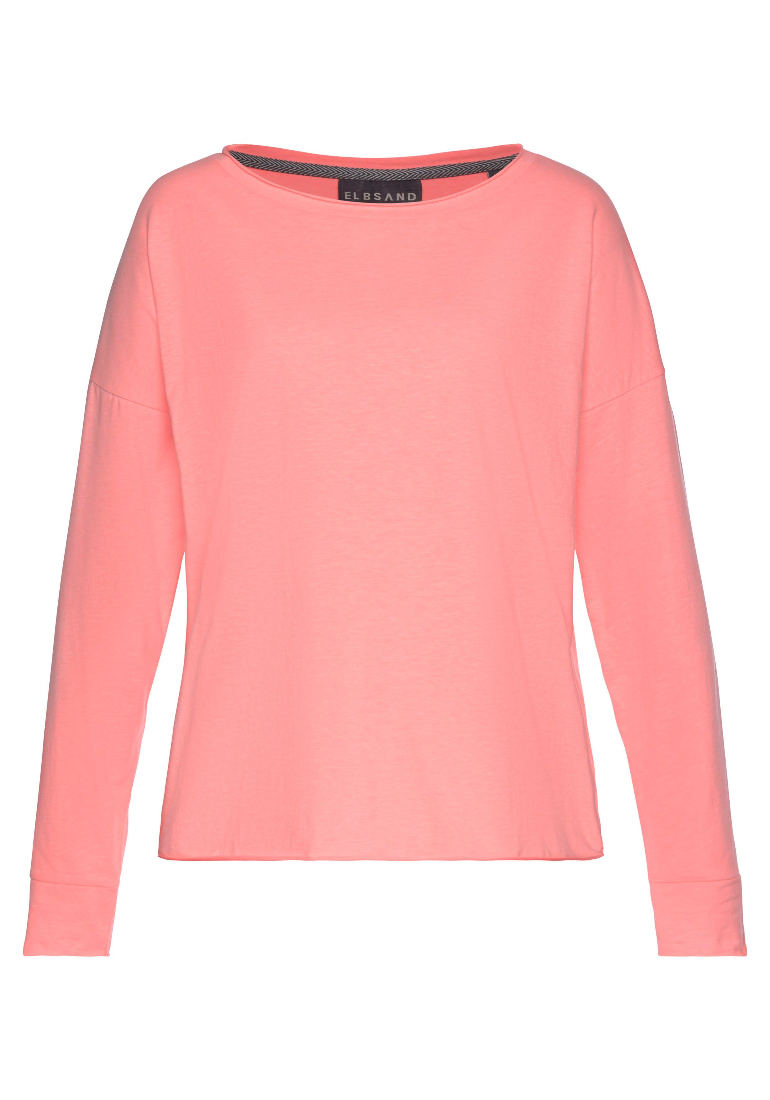 Elbsand Shirt met lange mouwen Raina met logoprint op de rug, longsleeve van katoenmix