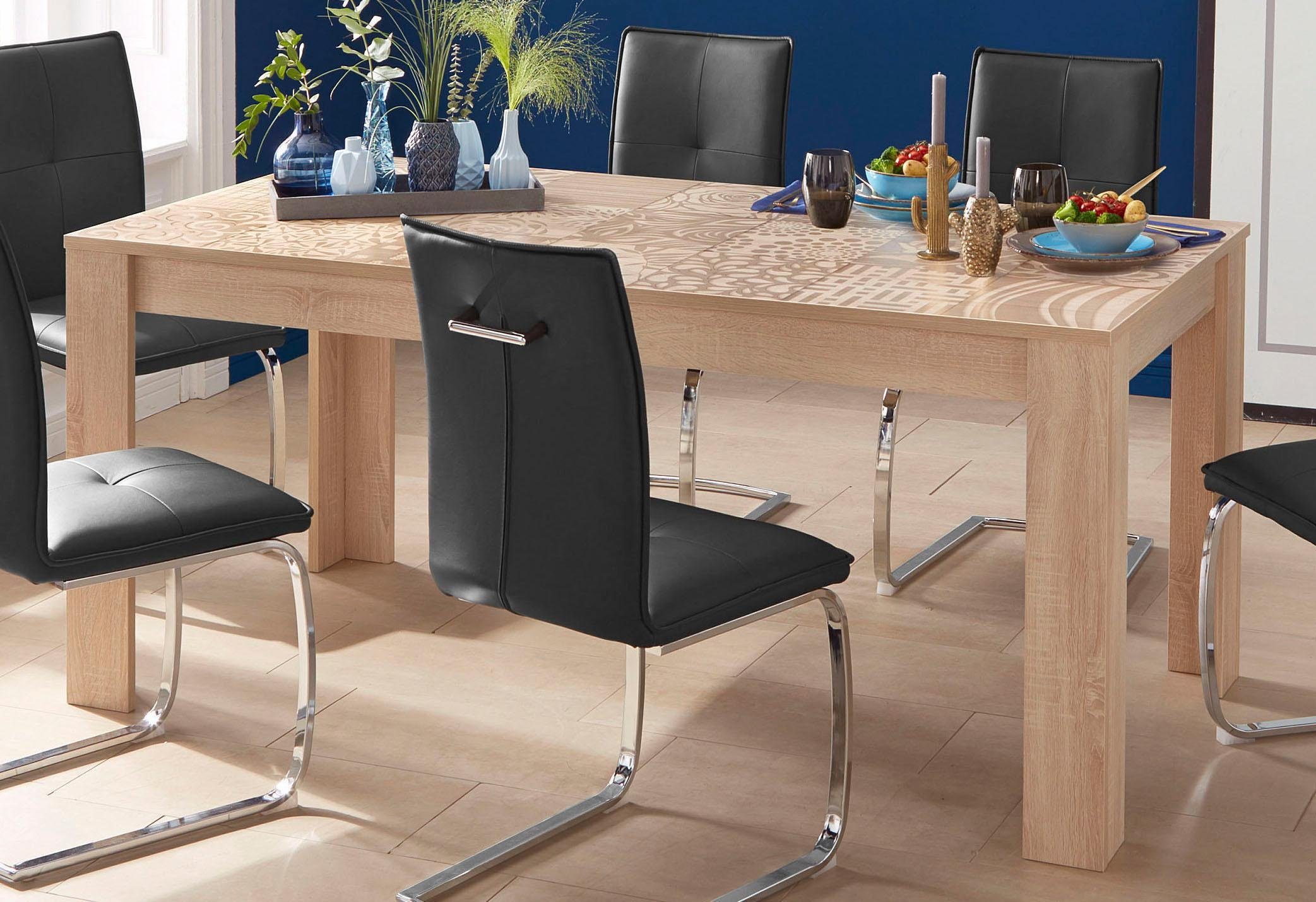 INOSIGN Eettafel Miro Breedte 137-185 cm eettafels beige